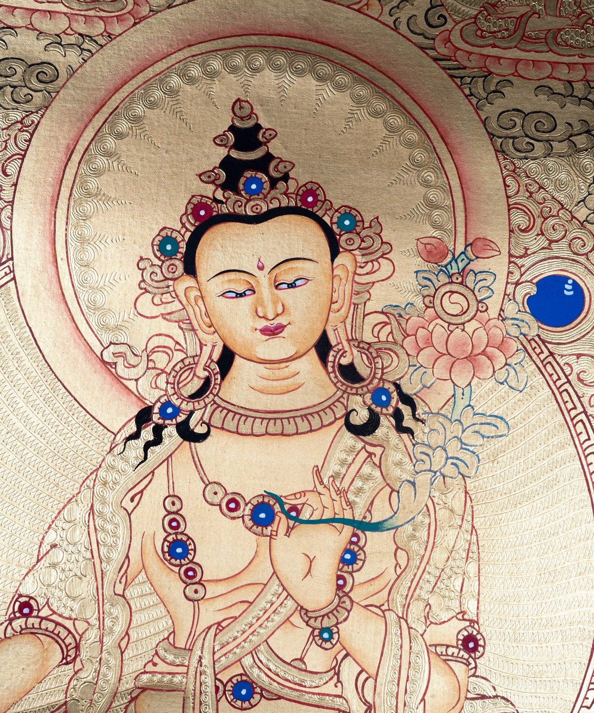 Lyap Maitreya Buddha Thangka Painting - Himalayas Shop