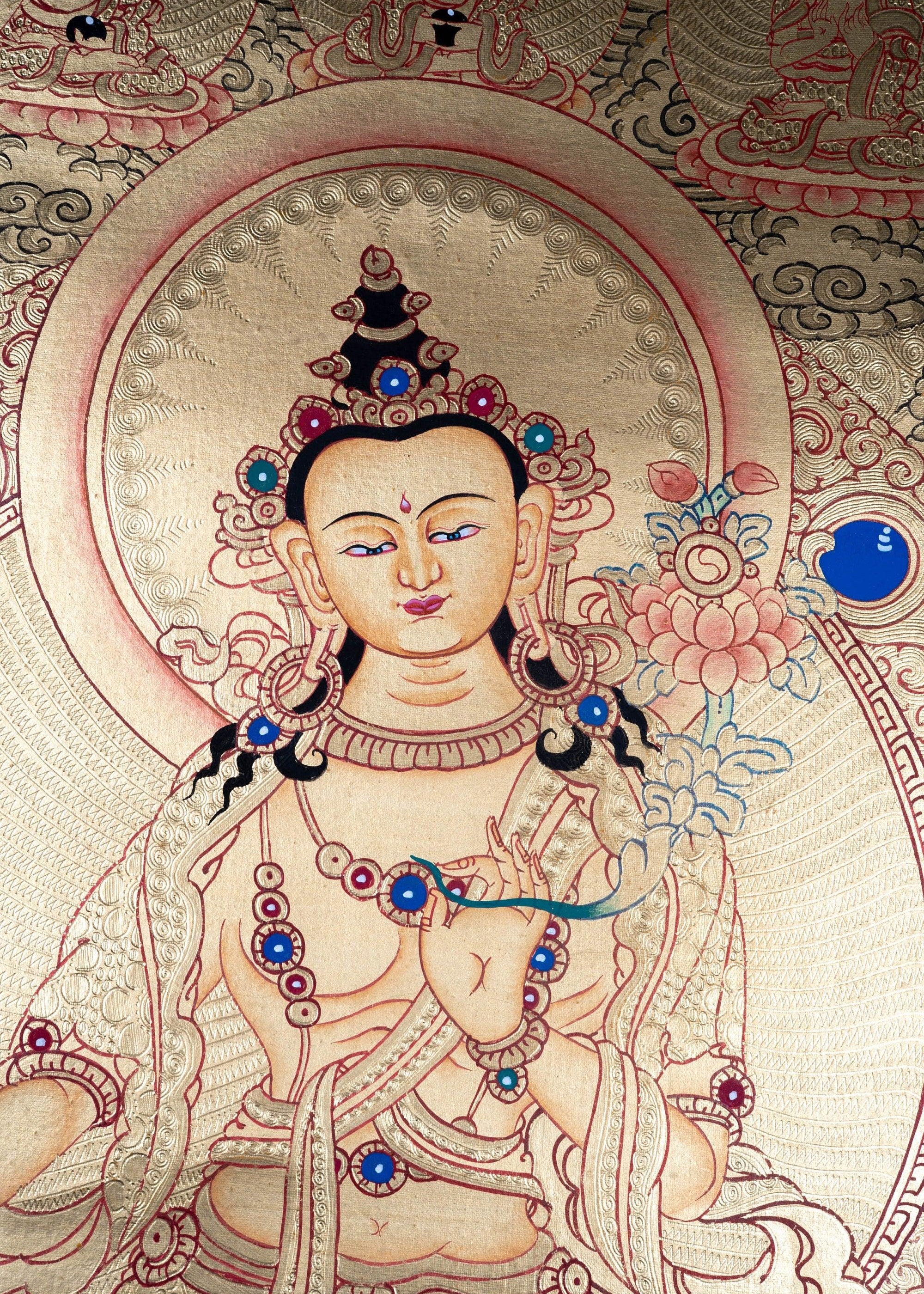 Lyap Maitreya Buddha Thangka Painting - Himalayas Shop