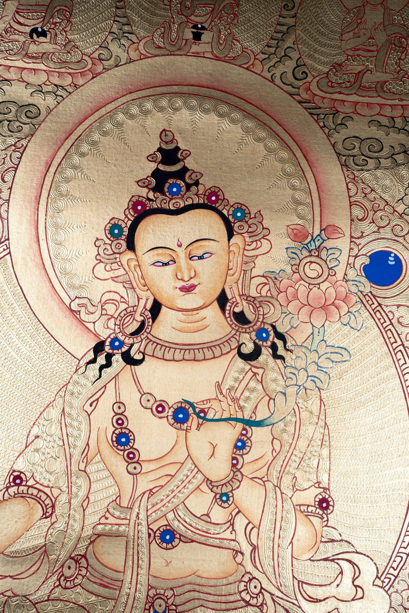 Lyap Maitreya Buddha Thangka Painting - Himalayas Shop