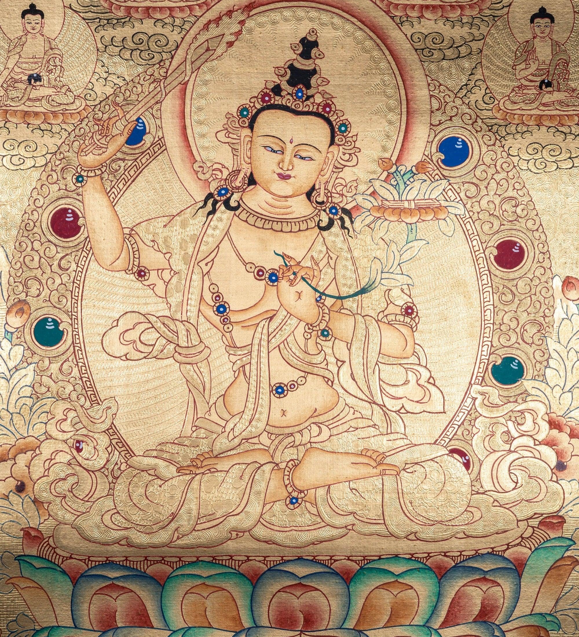 Lyap Manjushri Thangka Painting - Himalayas Shop