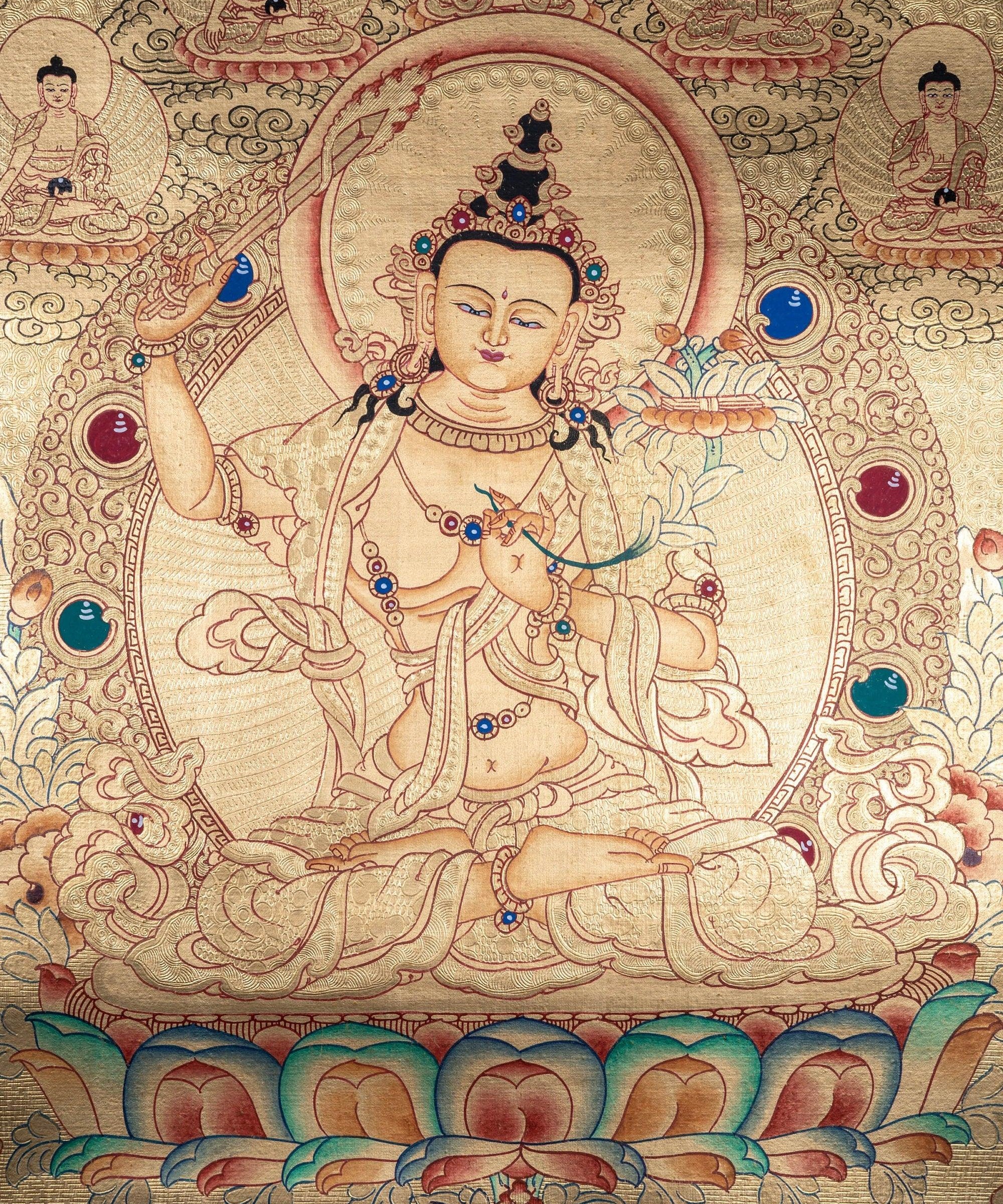 Lyap Manjushri Thangka Painting - Himalayas Shop
