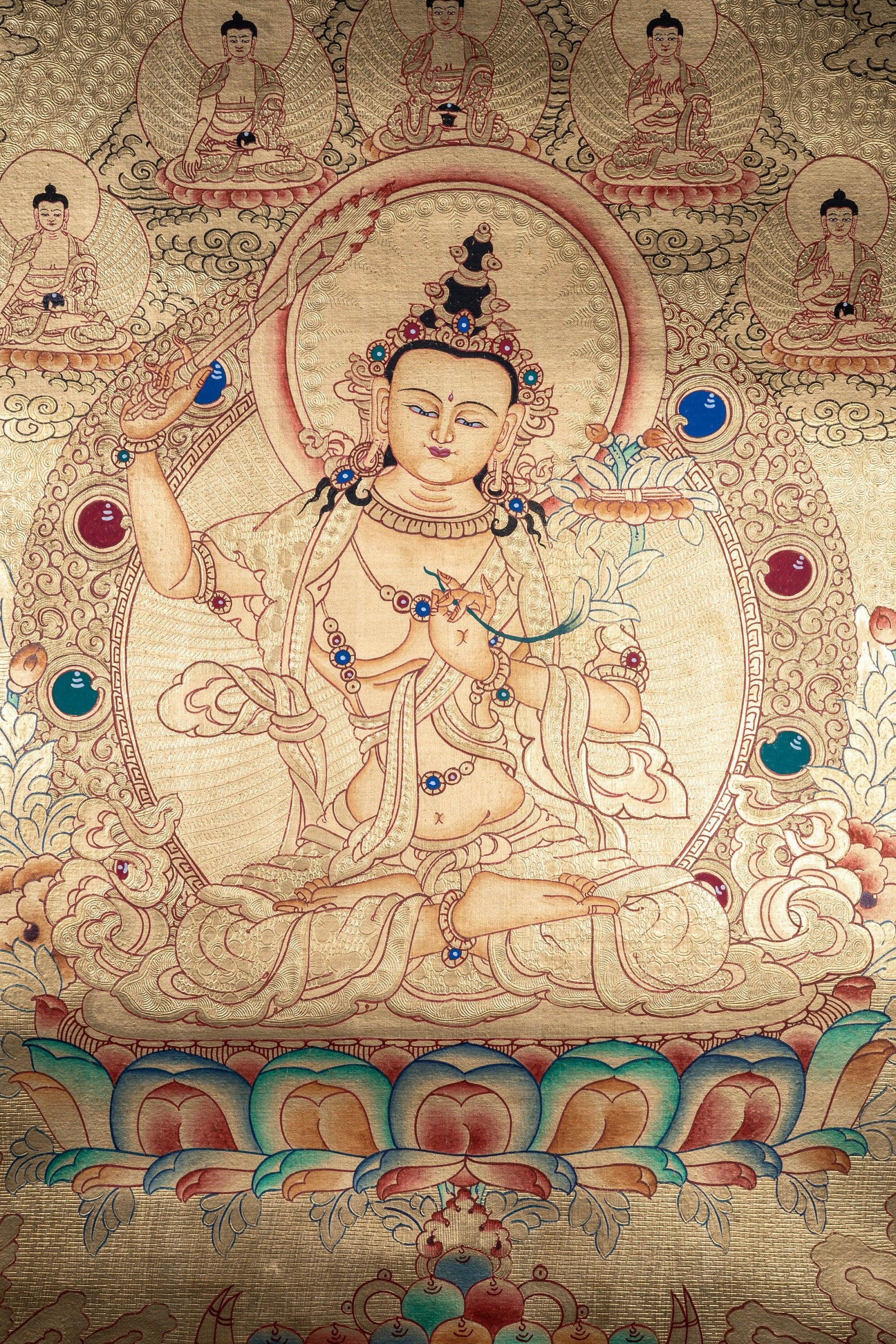 Lyap Manjushri Thangka Painting - Himalayas Shop