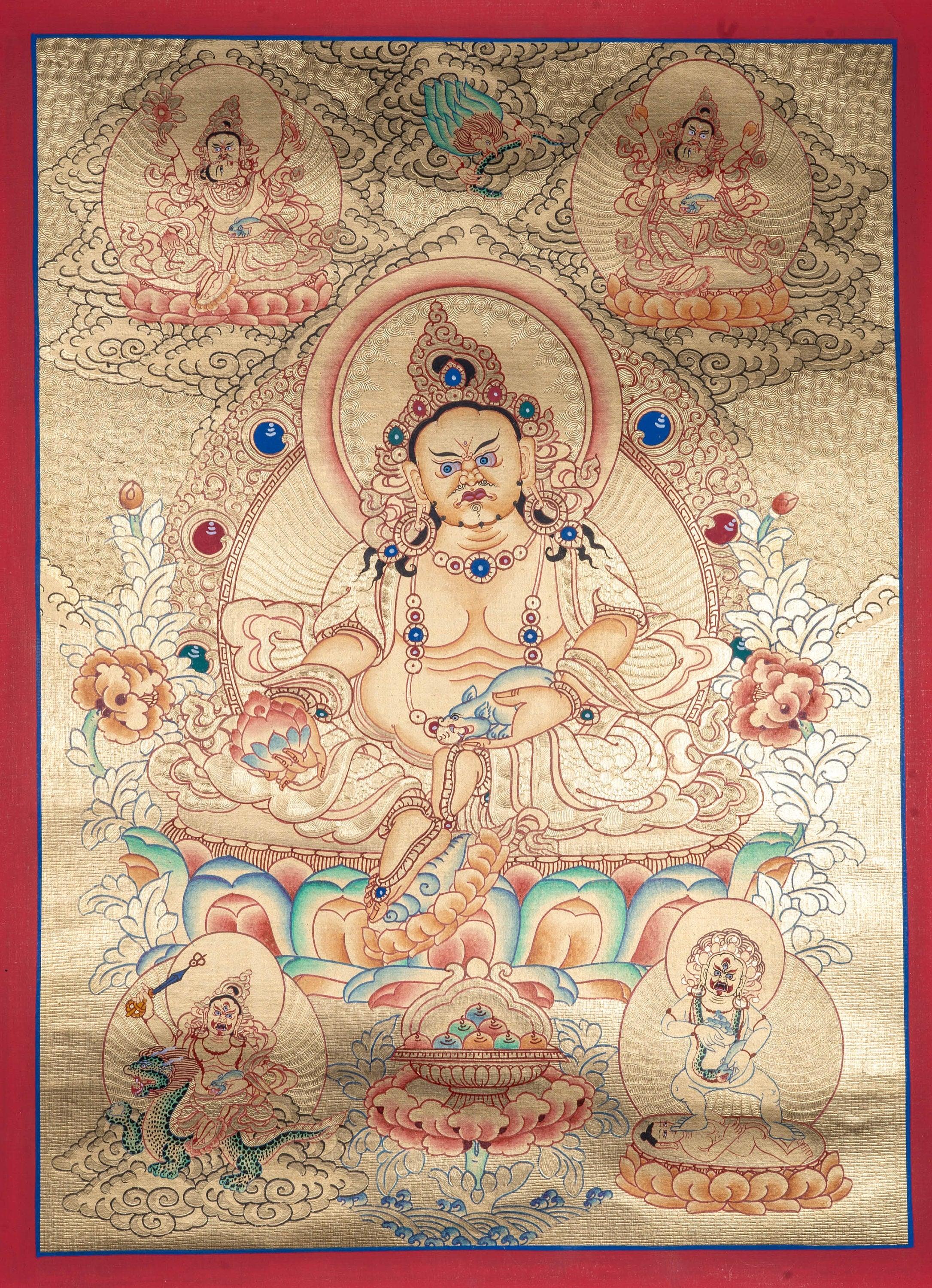 Lyap 5 Kubera Thangka Painting - Himalayas Shop