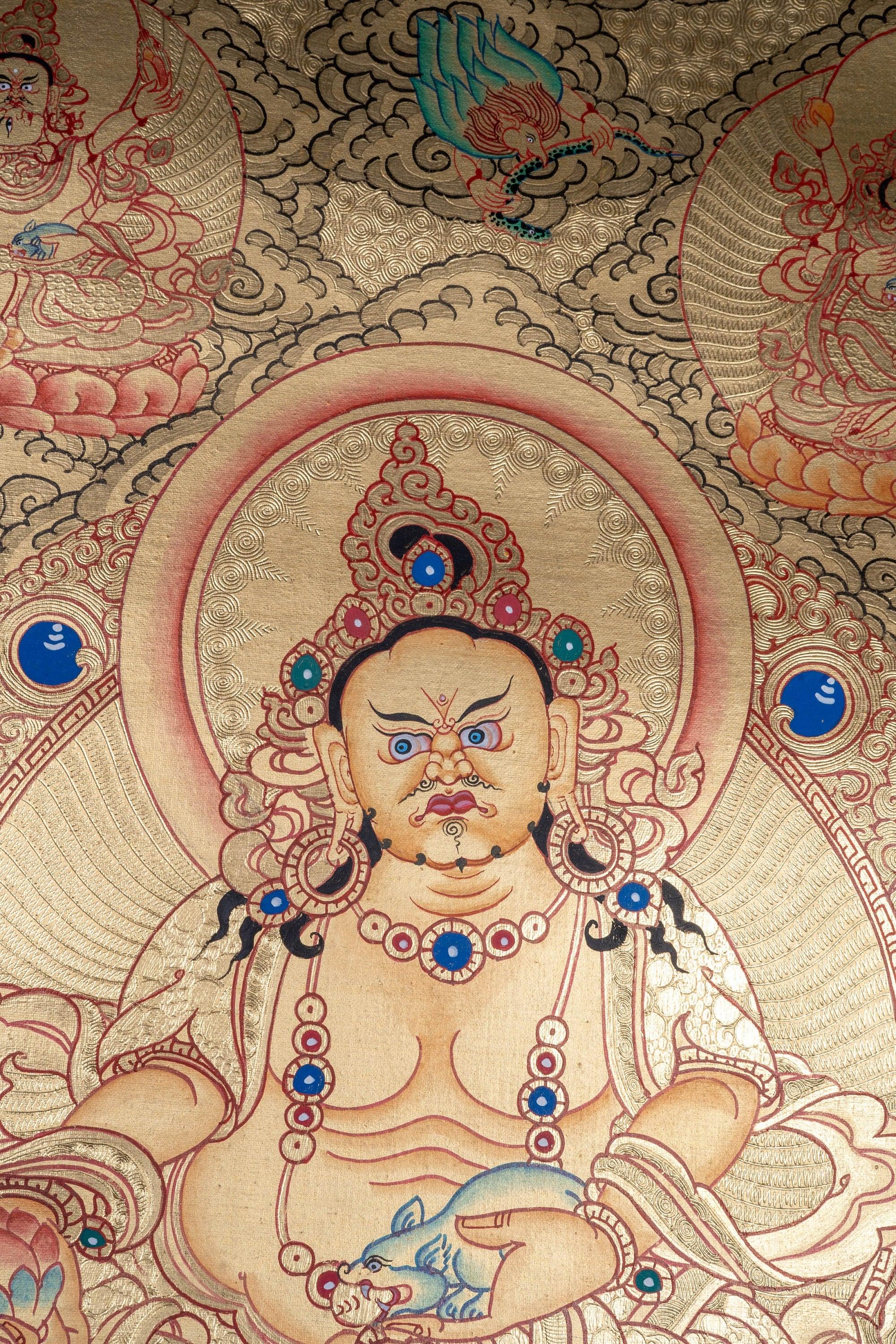 Lyap 5 Kubera Thangka Painting - Himalayas Shop