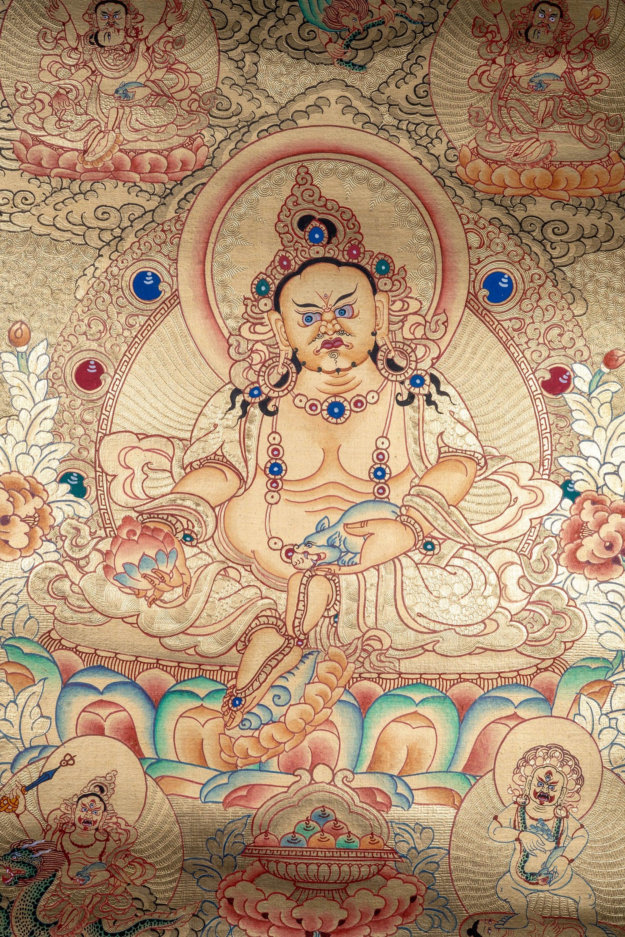 Lyap 5 Kubera Thangka Painting - Himalayas Shop