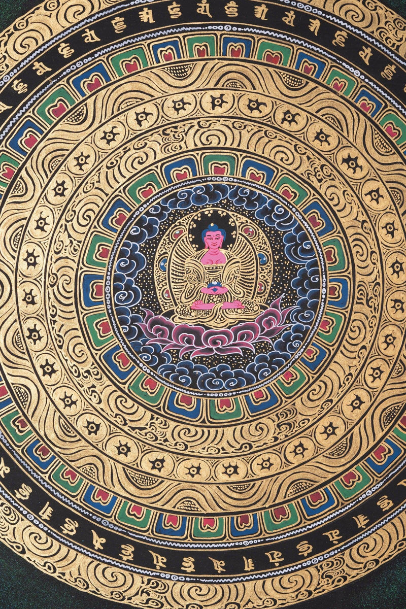 Amitabha Buddha Mandala Tibetan Thangka Art - Himalayas Shop