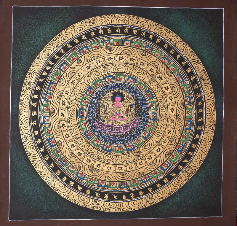 Amitabha Buddha Mandala Tibetan Thangka Art - Himalayas Shop