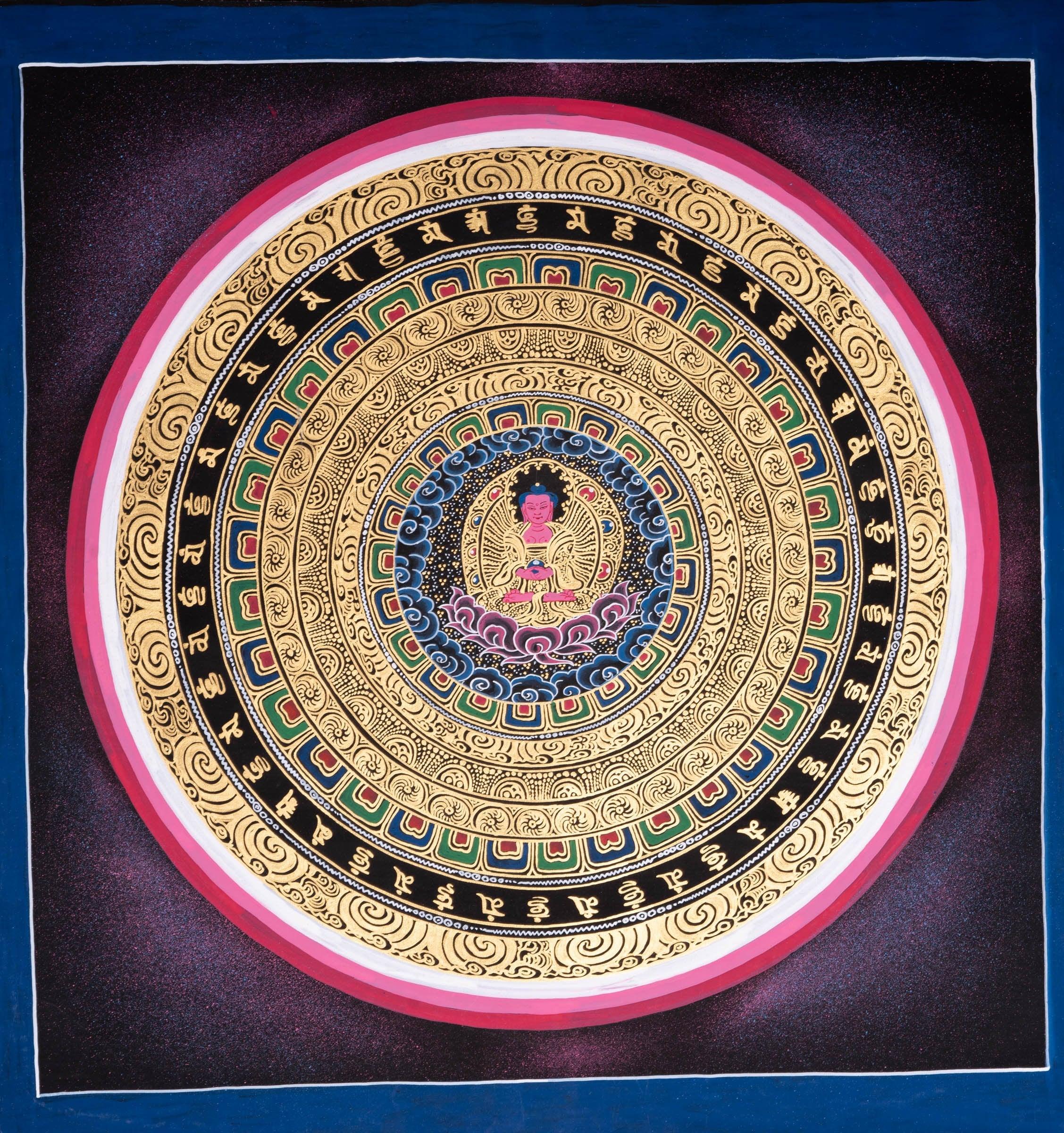 Amitabha Buddha Mandala Tibetan Thangka Art