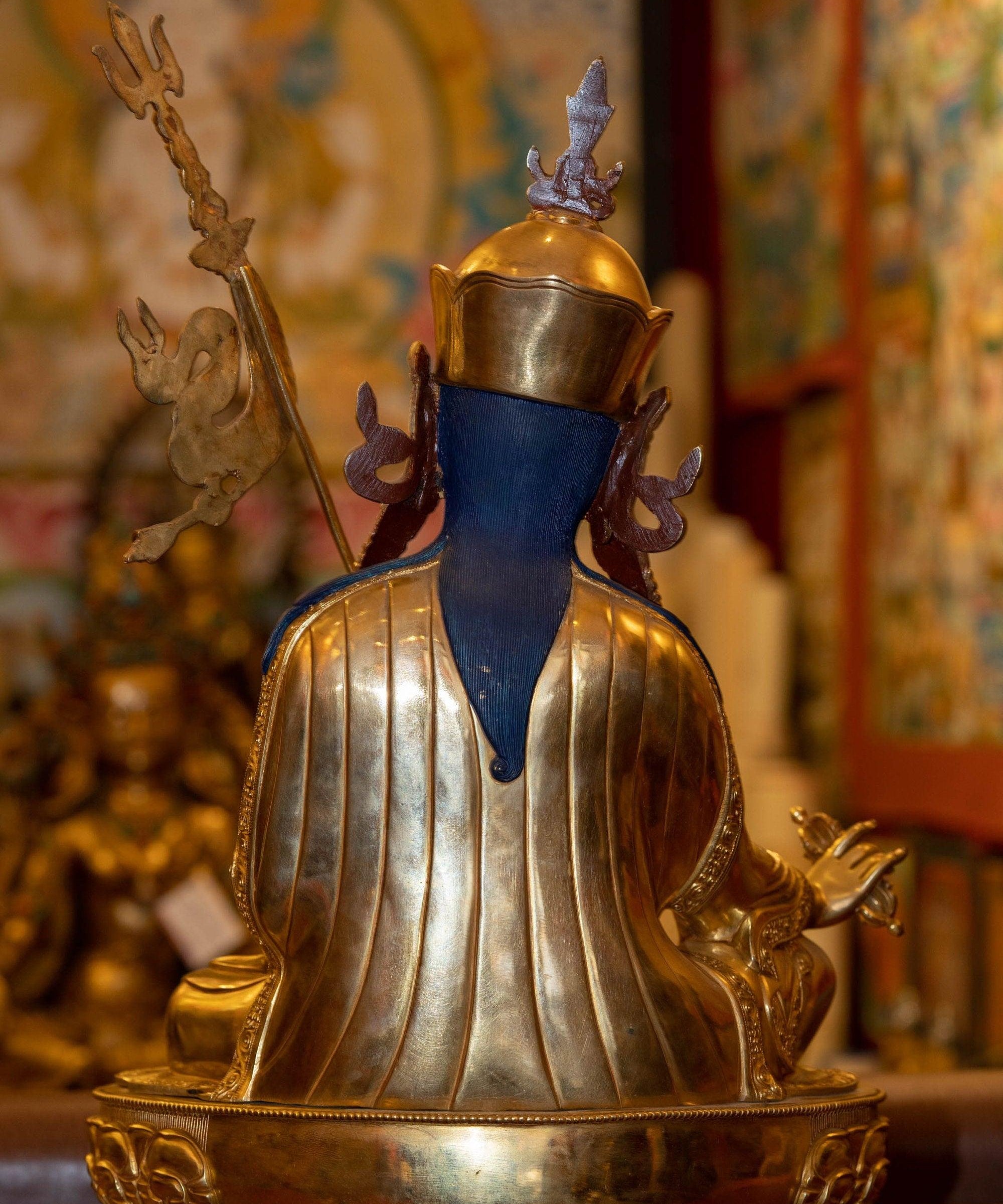 Gold Plated Handmade Guru Padmasambhava Statue - Himalayas Shop