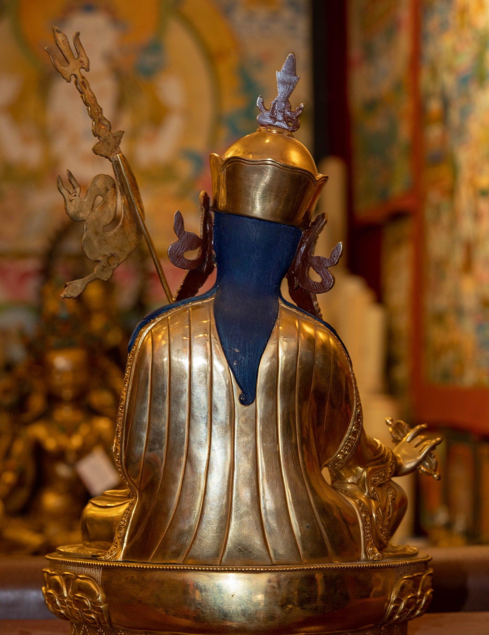 Gold Plated Handmade Guru Padmasambhava Statue - Himalayas Shop