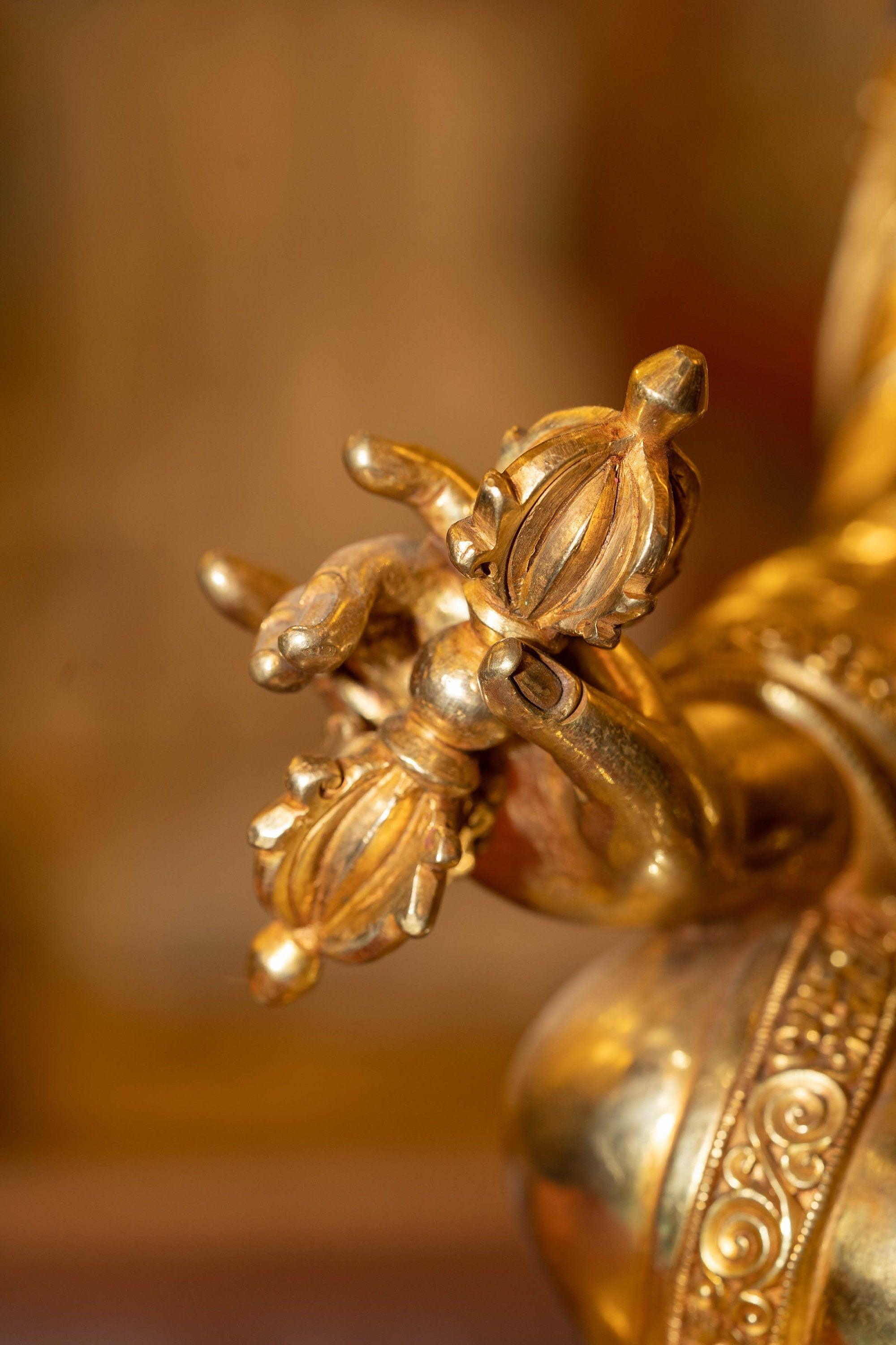 Gold Plated Handmade Guru Padmasambhava Statue - Himalayas Shop