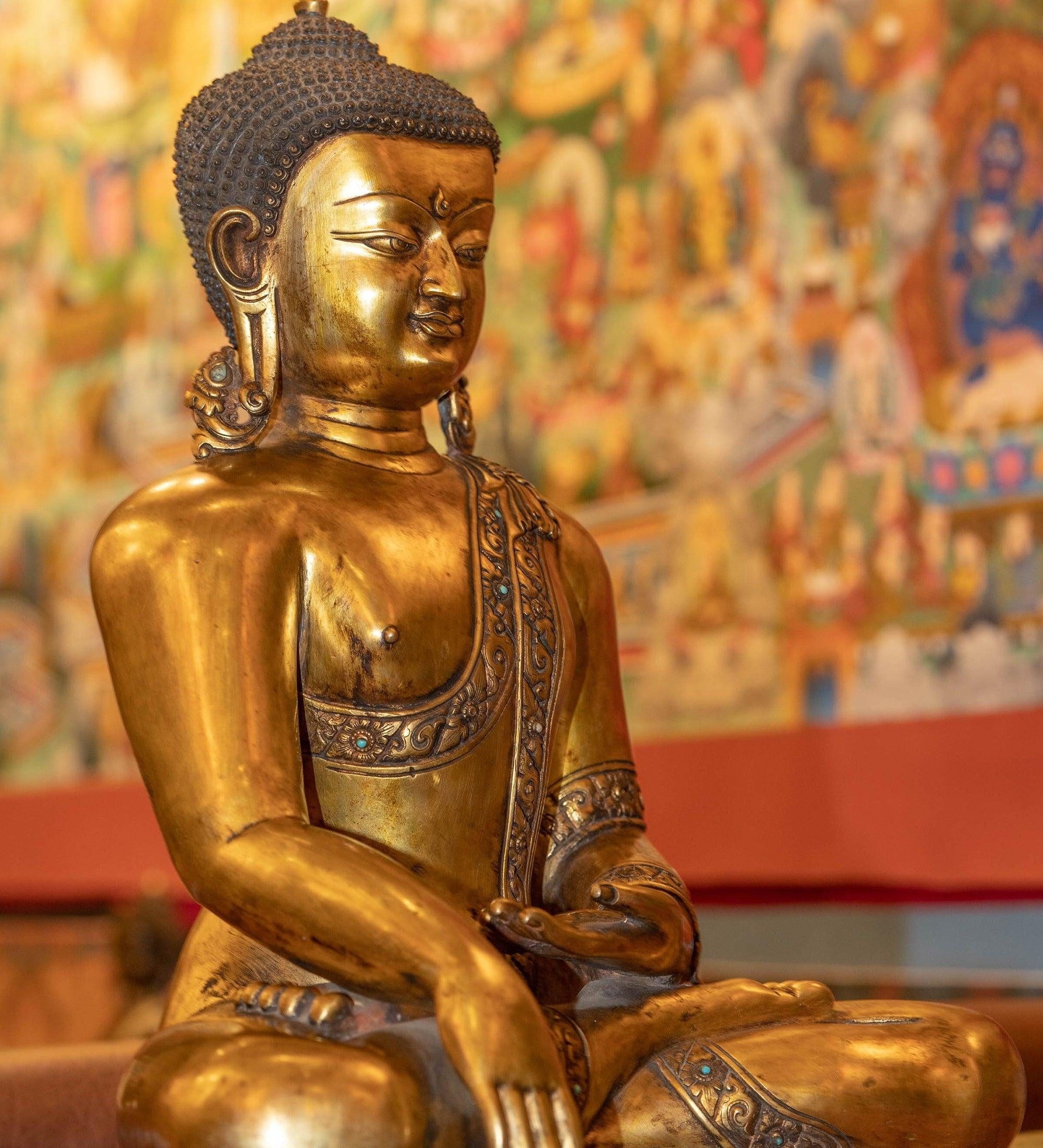 Gold Plated Shakyamuni Buddha Statue - Himalayas Shop