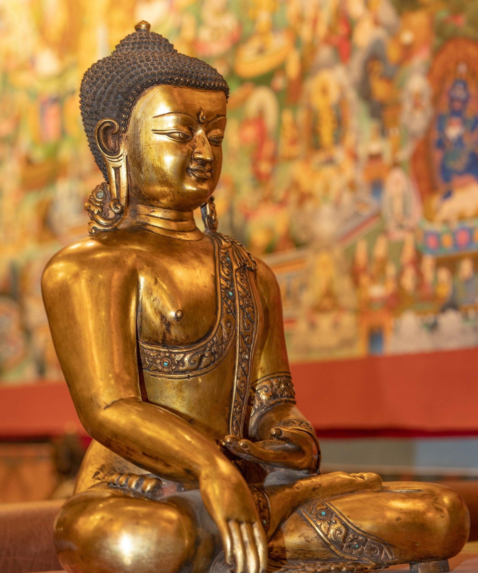 Gold Plated Shakyamuni Buddha Statue - Himalayas Shop