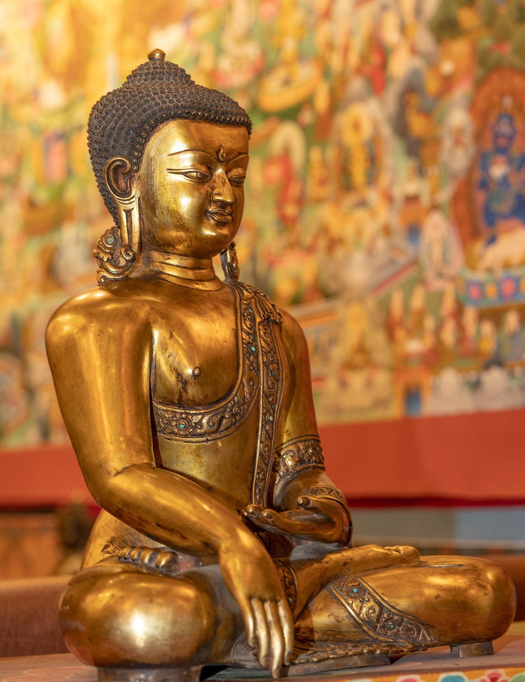 Gold Plated Shakyamuni Buddha Statue - Himalayas Shop