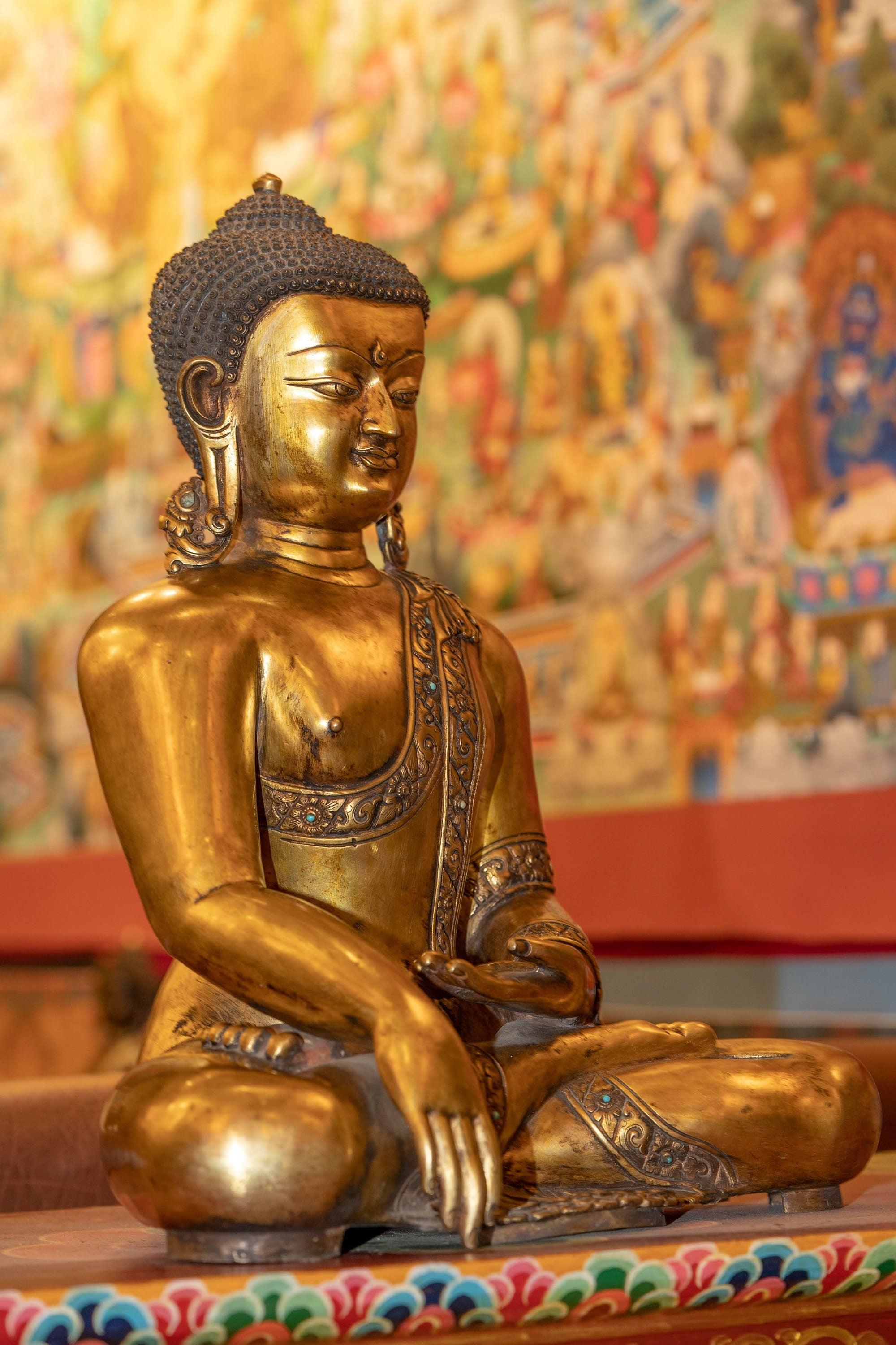 Gold Plated Shakyamuni Buddha Statue - Himalayas Shop