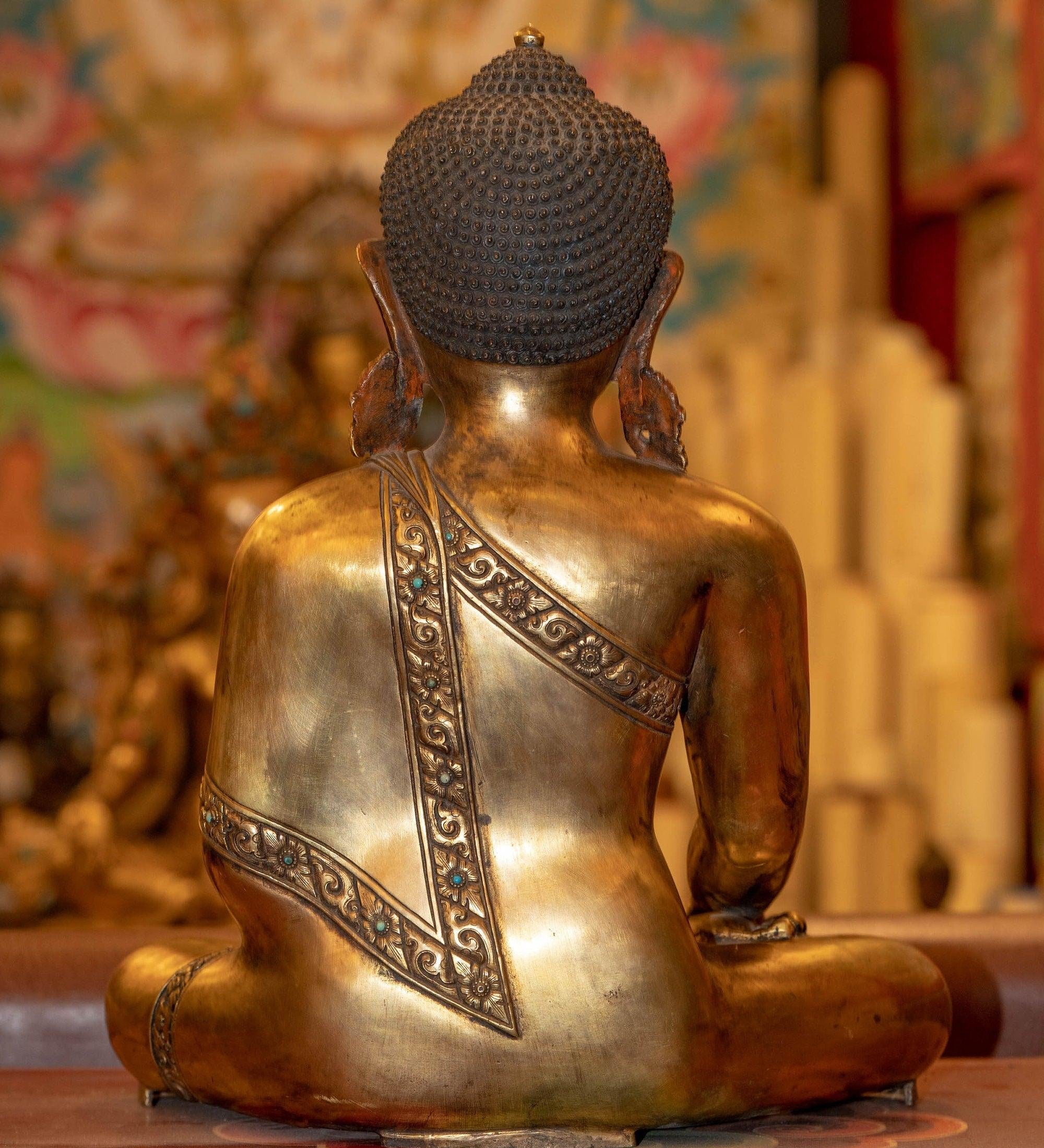 Gold Plated Shakyamuni Buddha Statue - Himalayas Shop