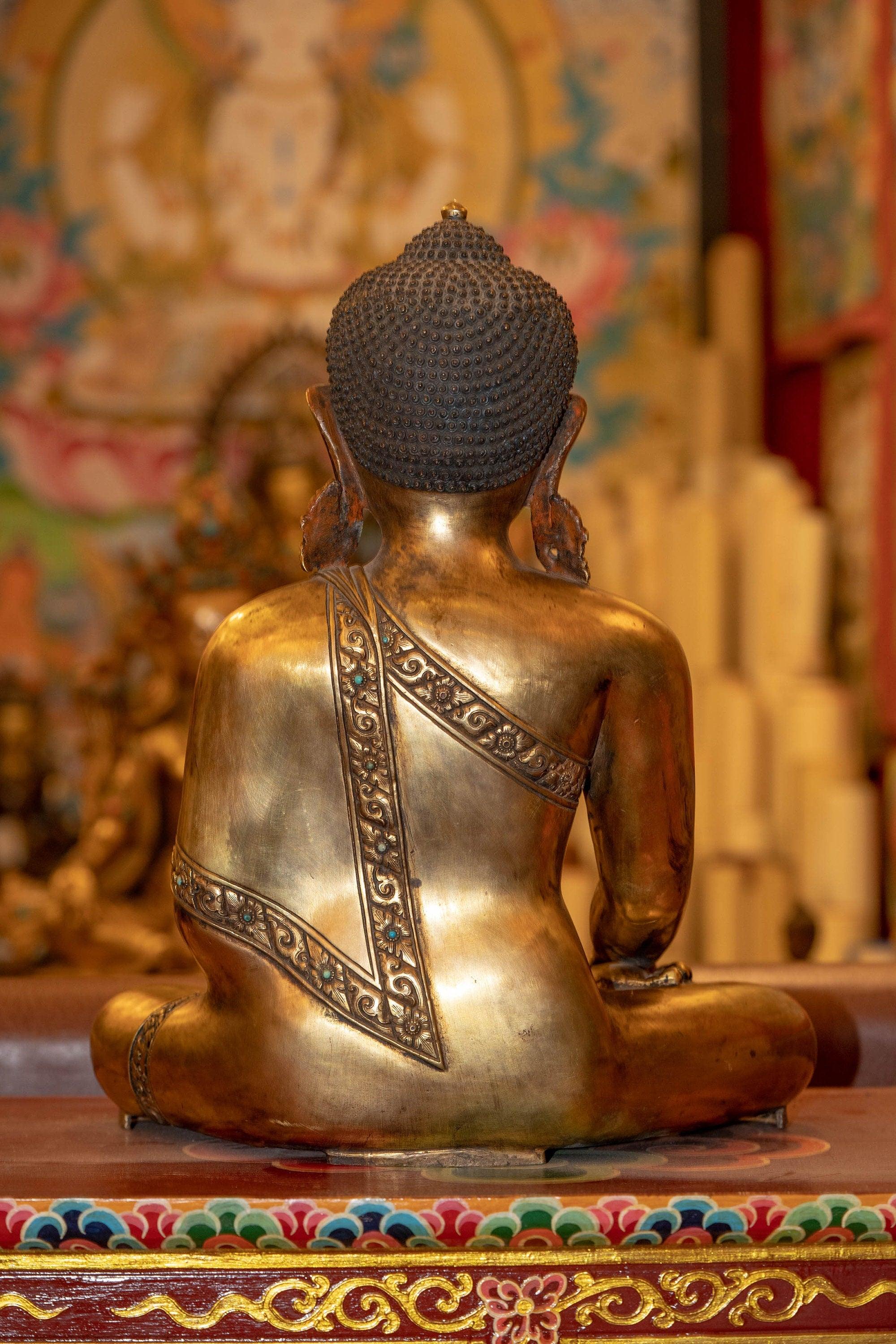 Gold Plated Shakyamuni Buddha Statue - Himalayas Shop