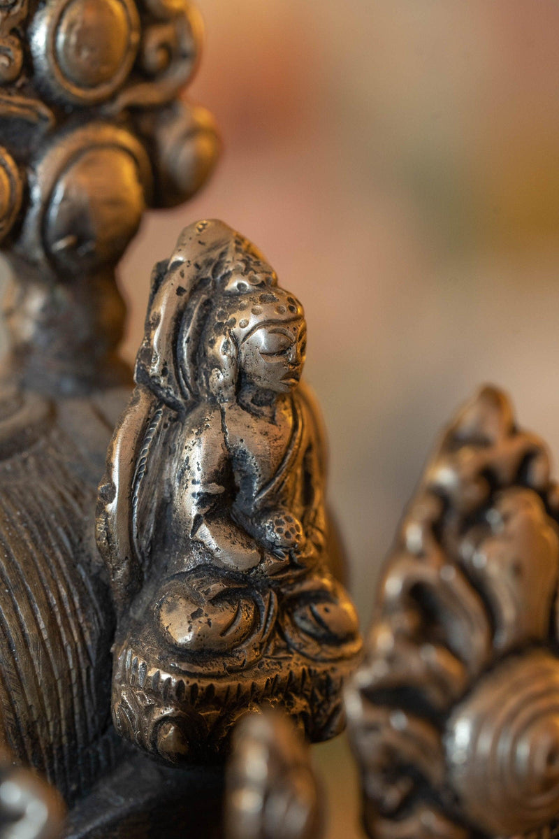 Bronze Manjushri Standing statue handmade in Nepal with detail art work.