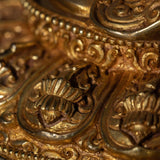Green tara pure gold statue with coral and turquoise handmade statue 