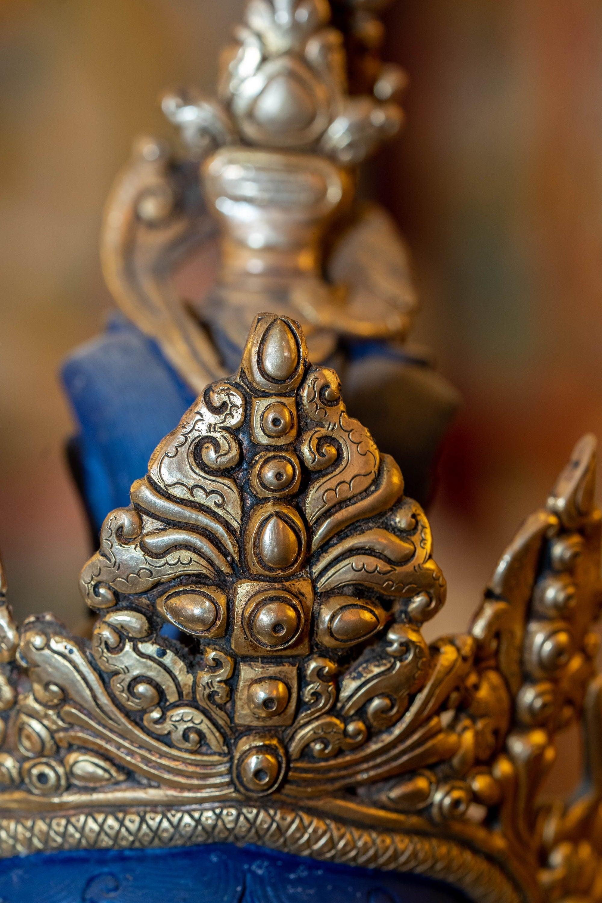 Copper Gilt Standing Green Tara - Himalayas Shop