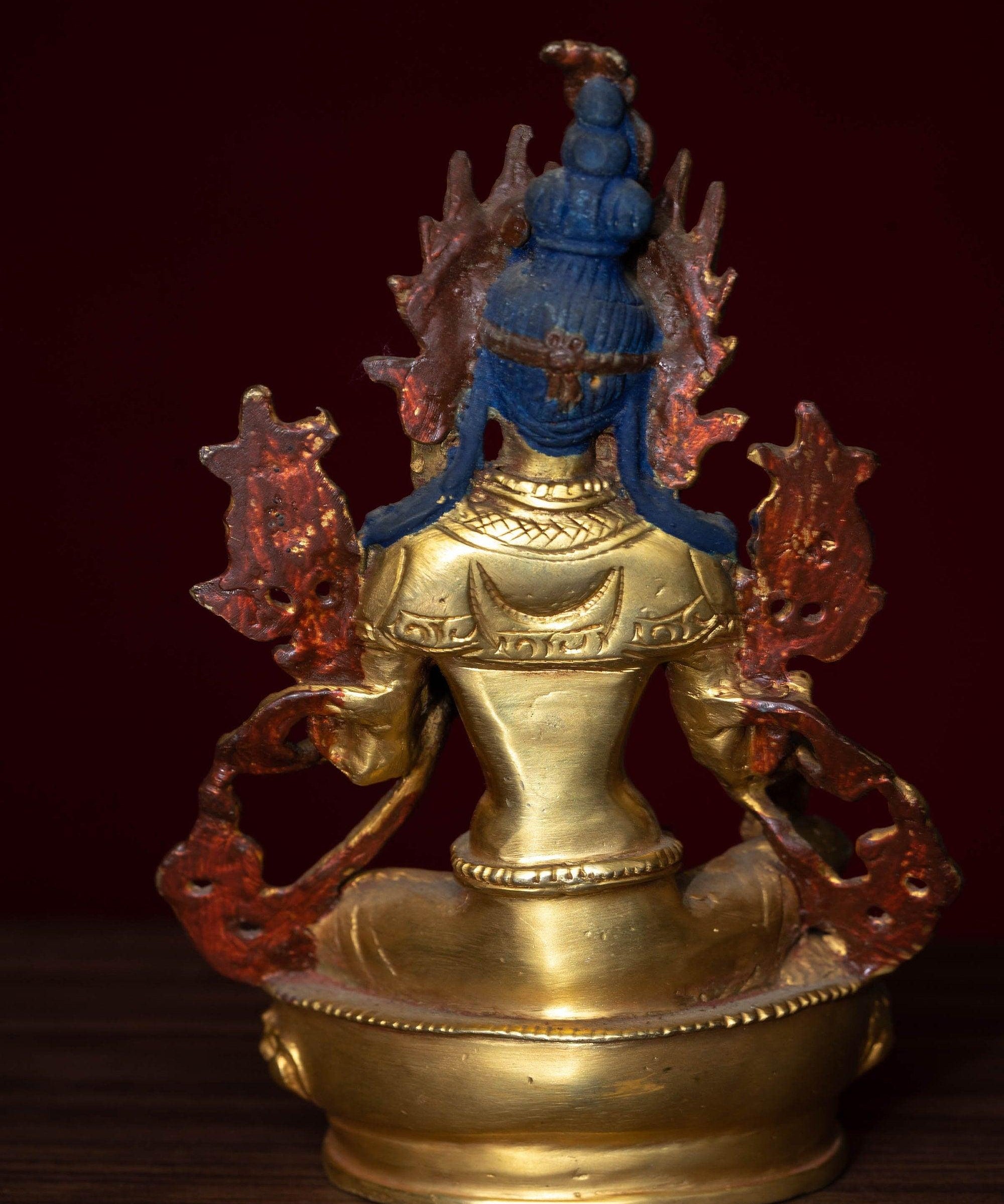 Gold Plated Green Tara Statue - Himalayas Shop