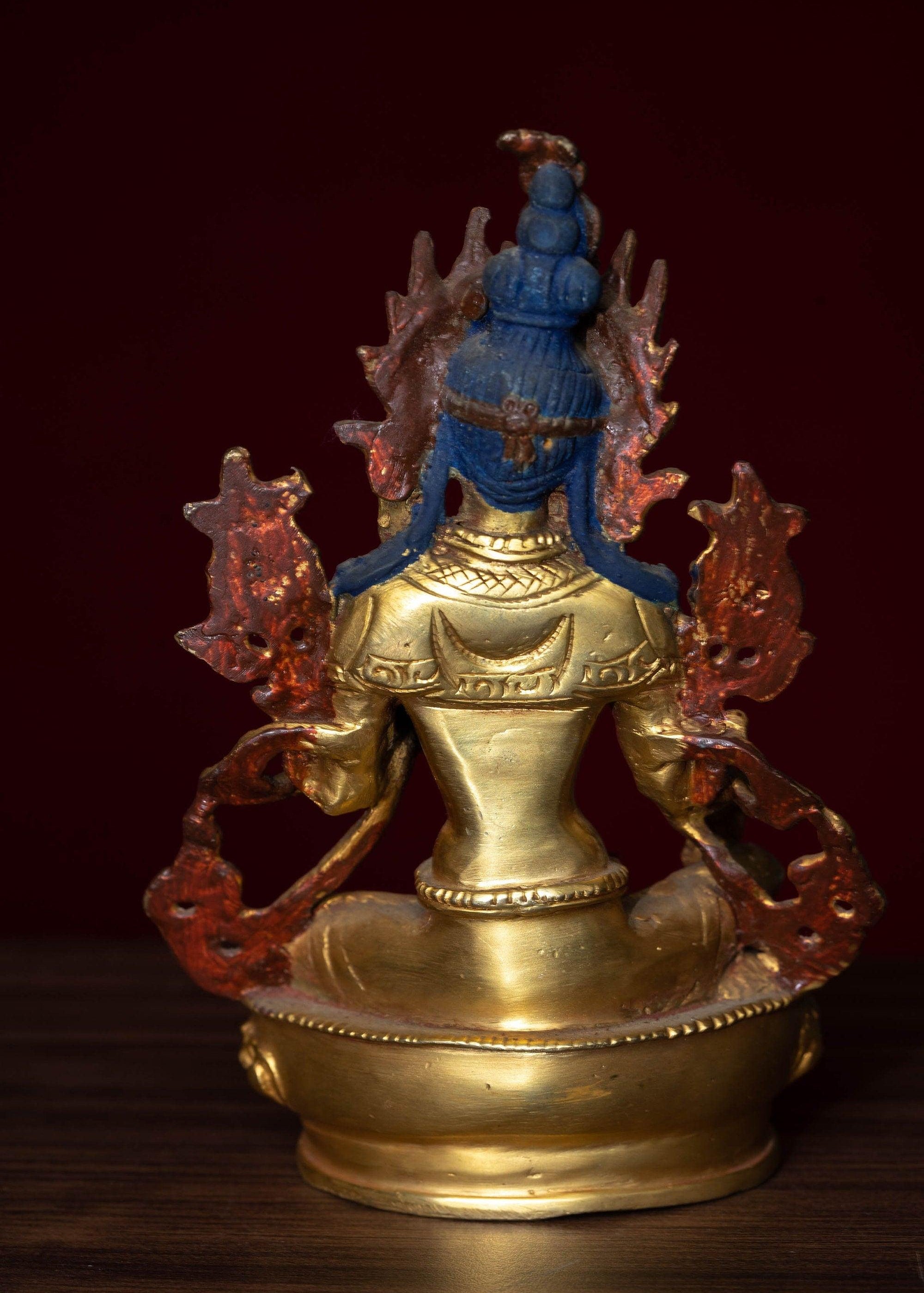 Gold Plated Green Tara Statue - Himalayas Shop