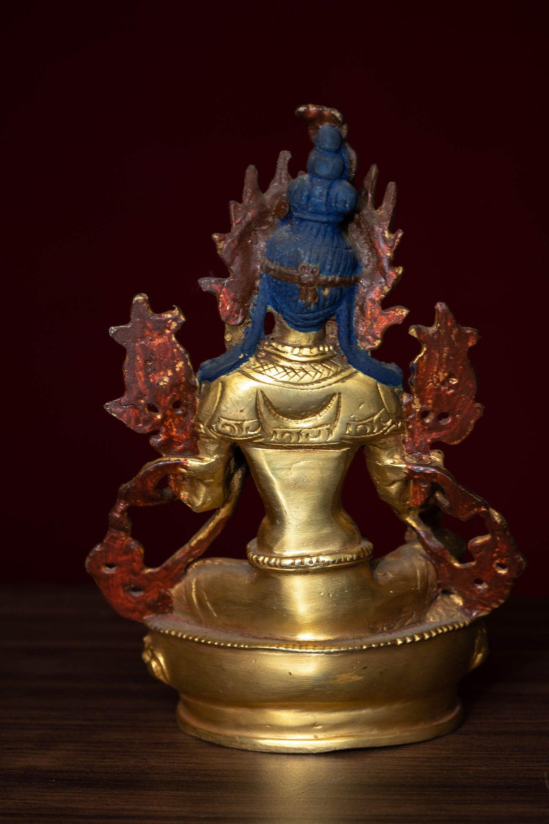 Gold Plated Green Tara Statue - Himalayas Shop