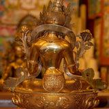 Green Tara Statue with Gold Plating - Himalayas Shop