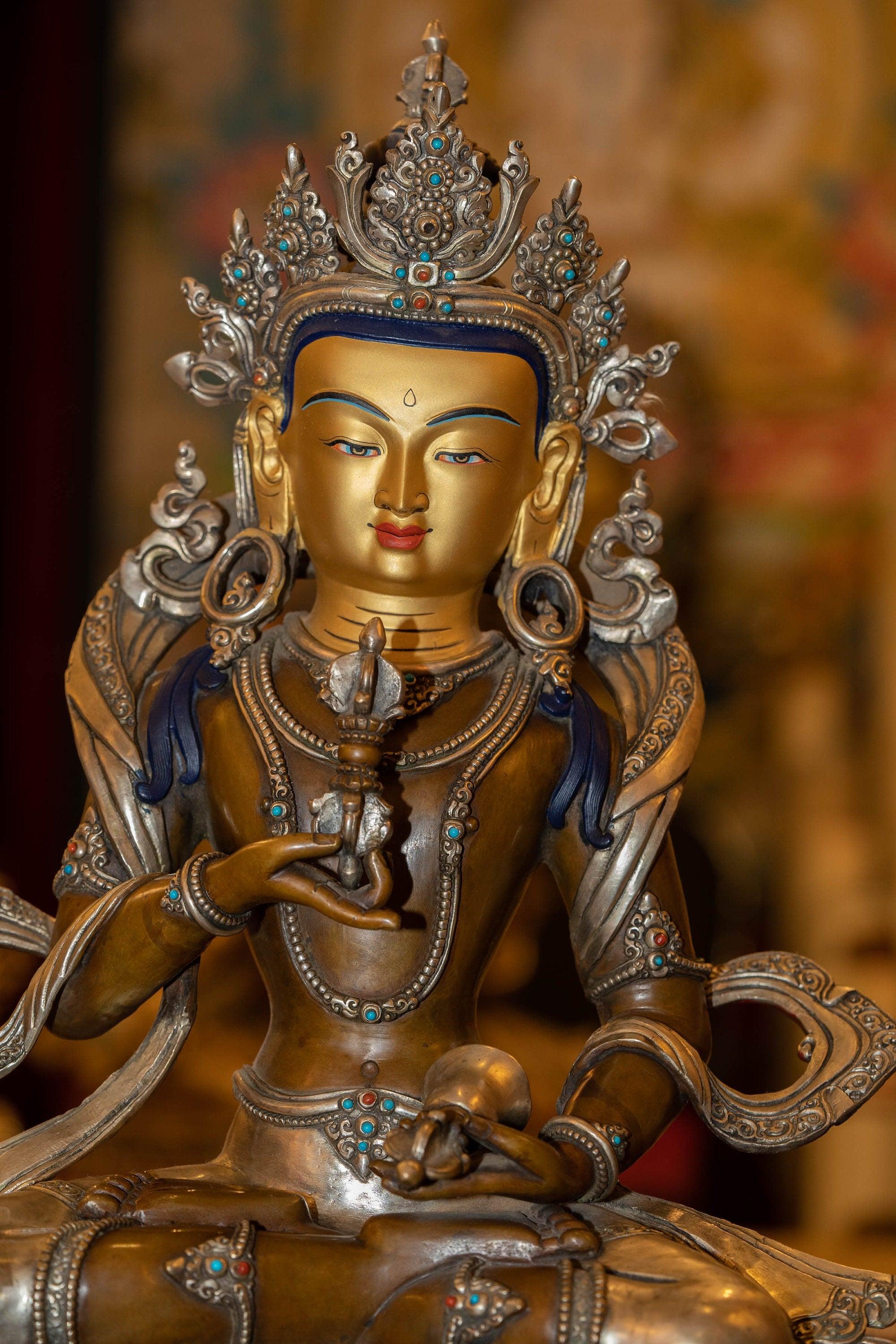 Gold Plated Bajrasattva Statue - Himalayas Shop