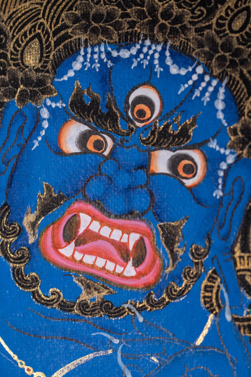 Vajrapani wrathful deity thangka painting