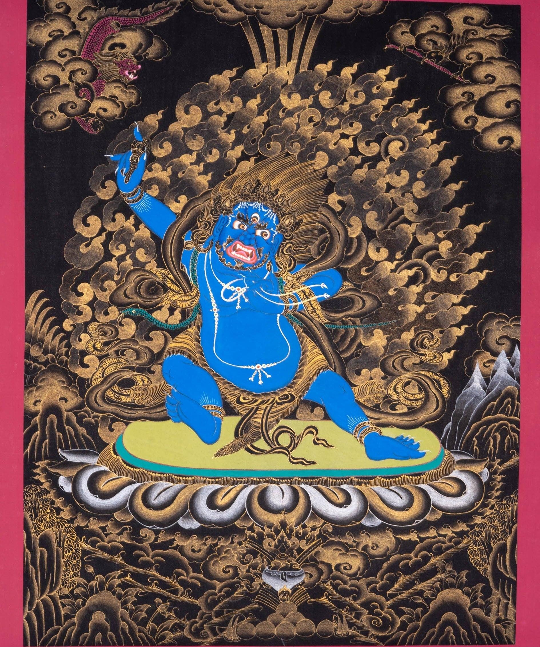 Vajrapani wrathful deity thangka painting