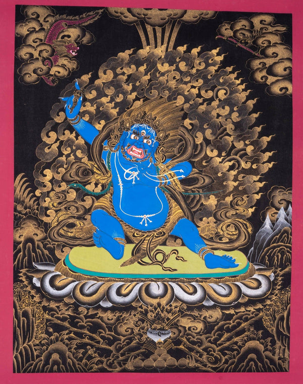 Vajrapani wrathful deity thangka painting