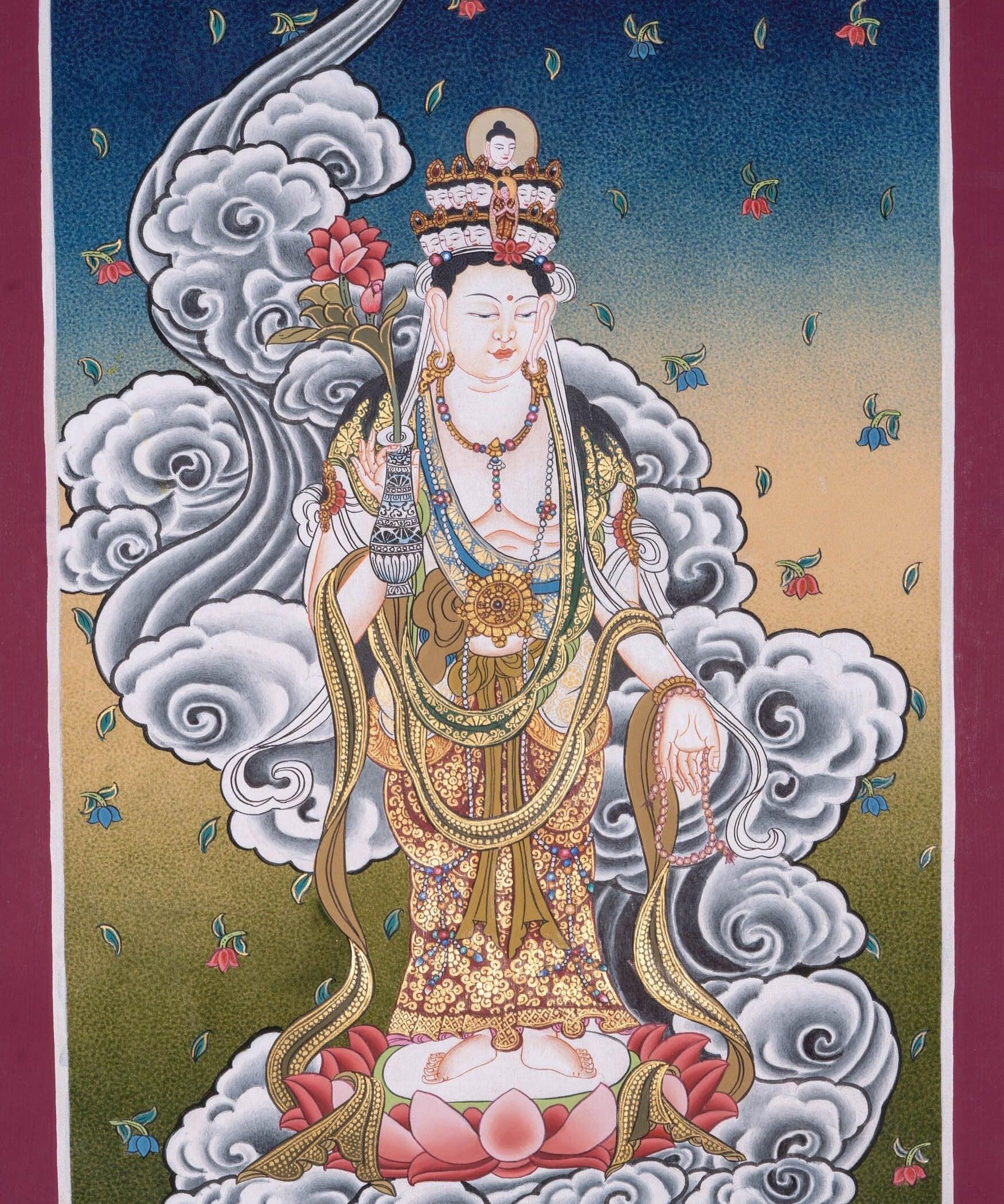 Chinese Tara Thangka Painting