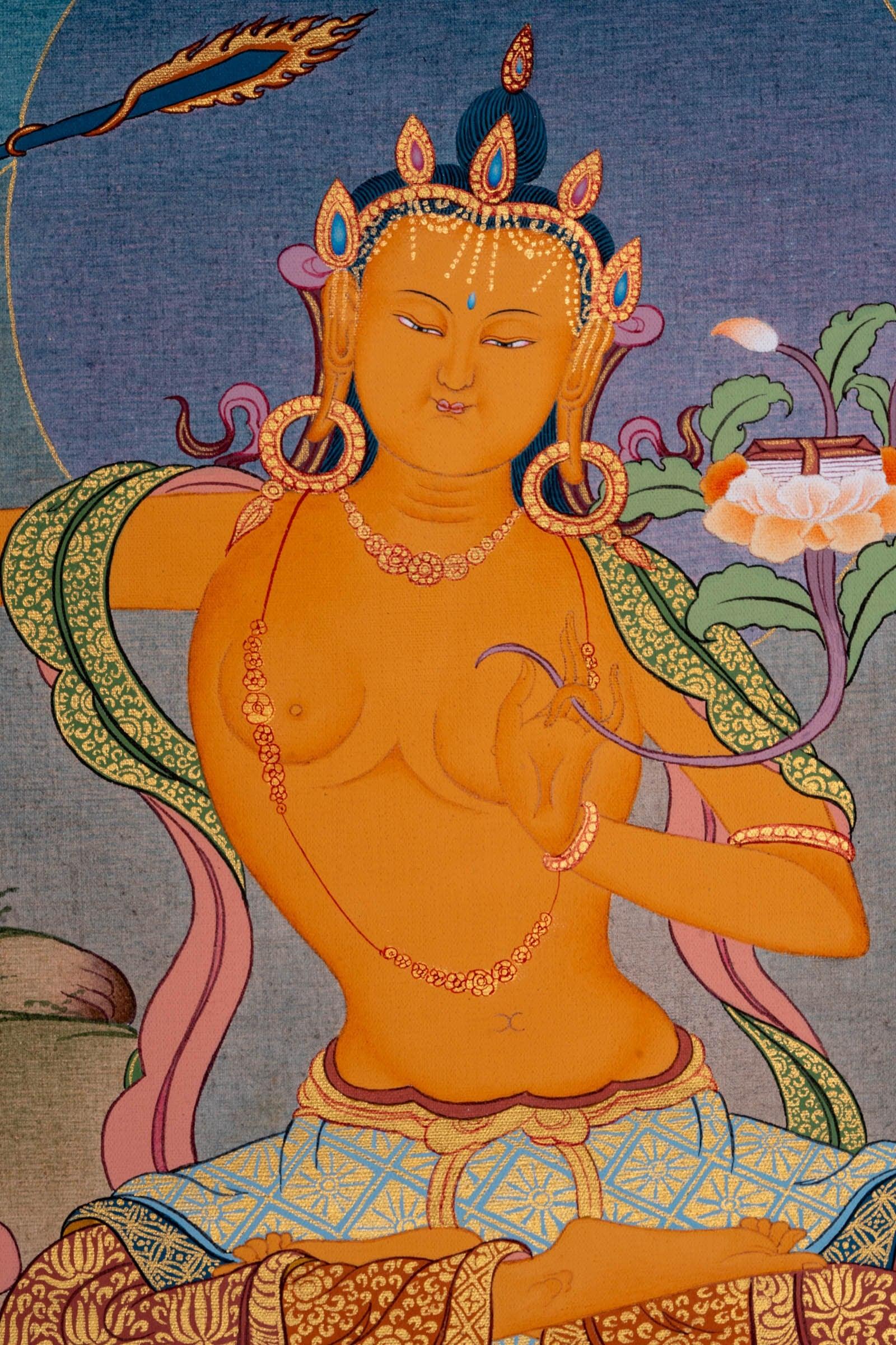 Manjushri Thangka Painting - Himalayas Shop