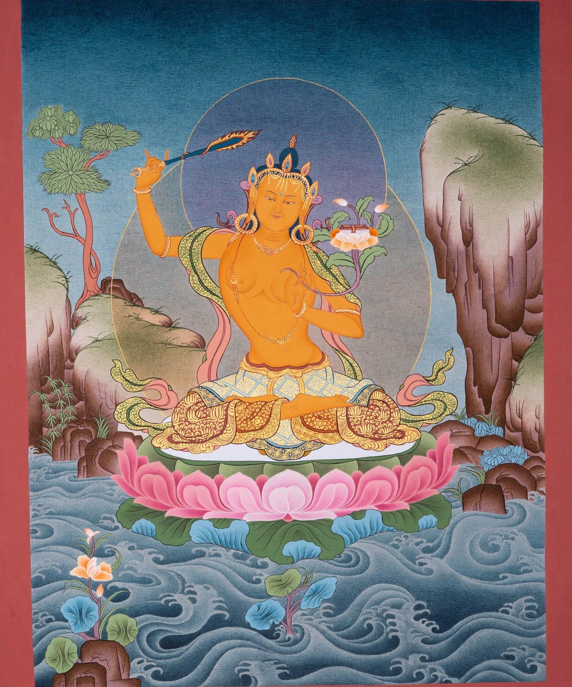 Manjushri Thangka Painting - Himalayas Shop