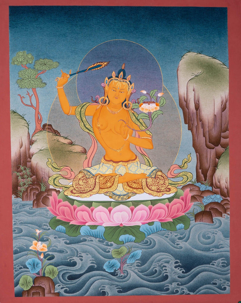 Manjushri Thangka Painting - Himalayas Shop