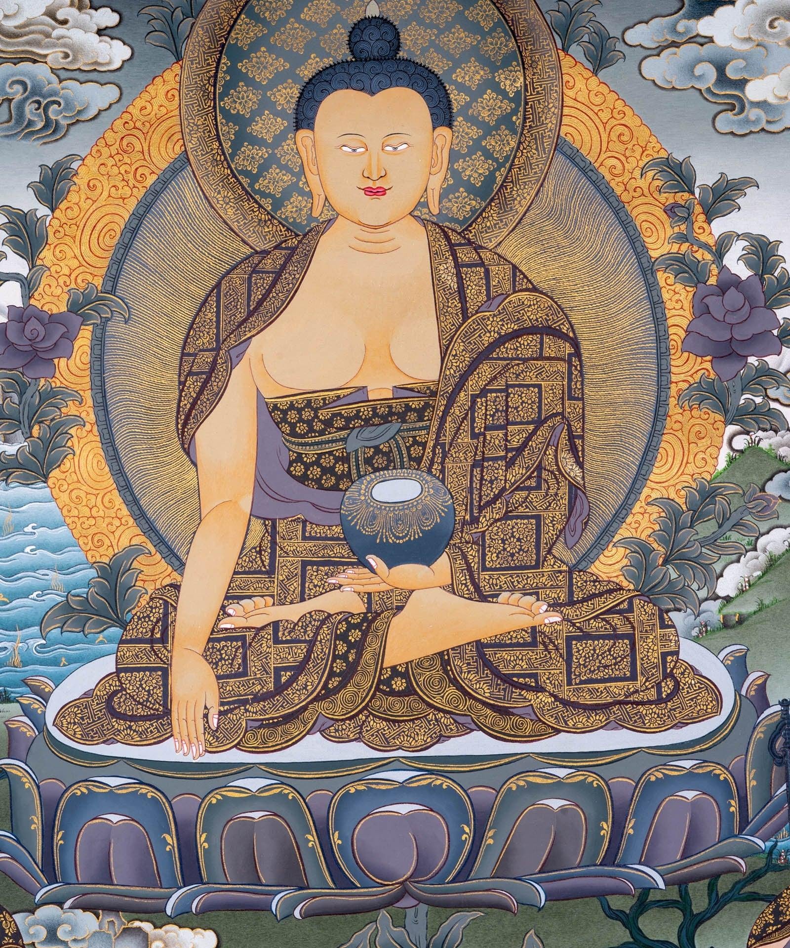 Shakyamuni Buddha thangka painting - Himalayas Shop