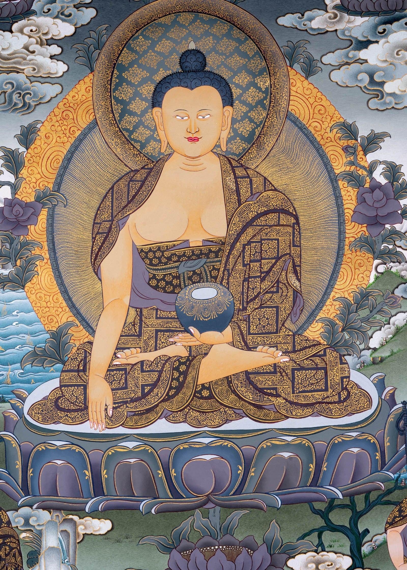 Shakyamuni Buddha thangka painting - Himalayas Shop