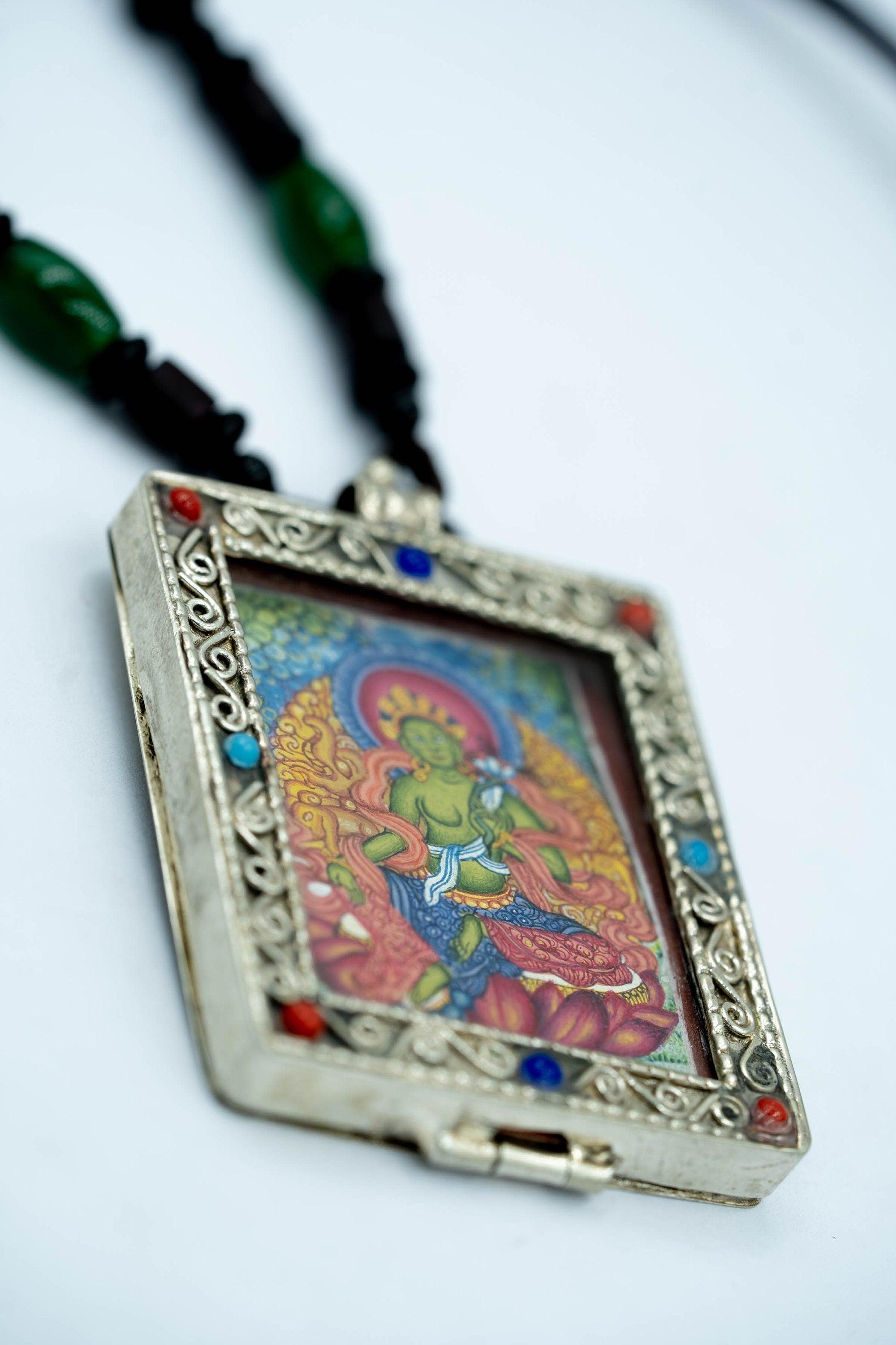 Green Tara Thangka - Ghau Thangka - Himalayas Shop