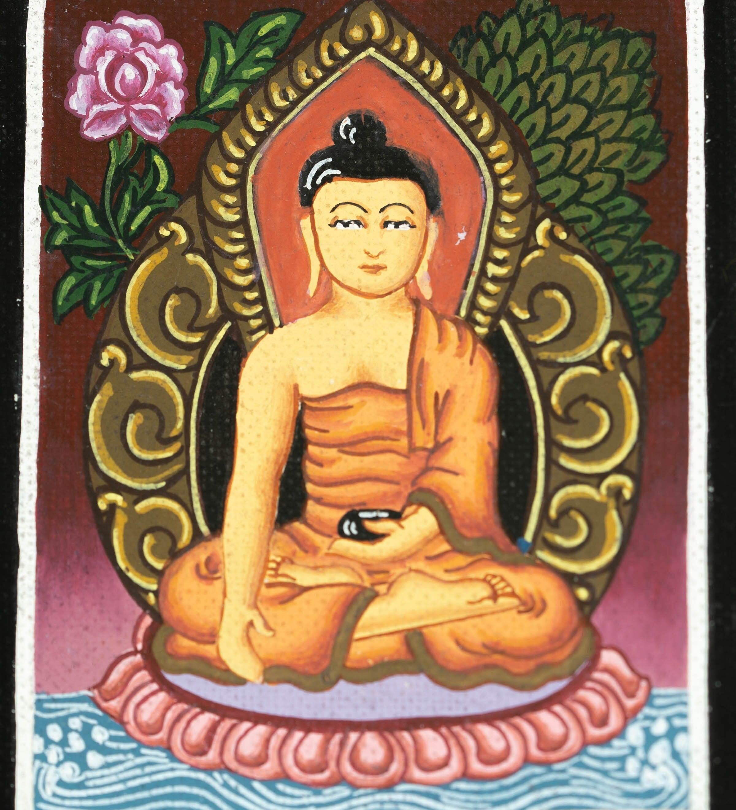 Fine Art Shakyamuni Buddha Ghau Thangka - Himalayas Shop