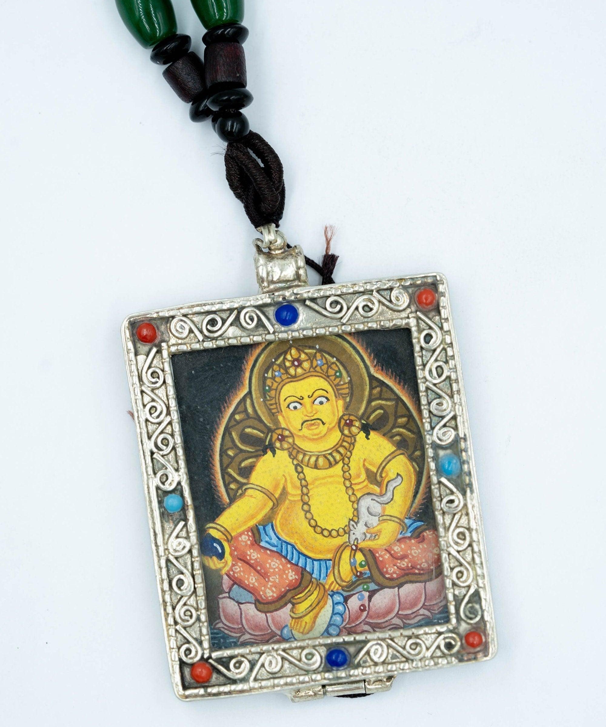 Kubera God of Wealth Ghau Thangka - Himalayas Shop
