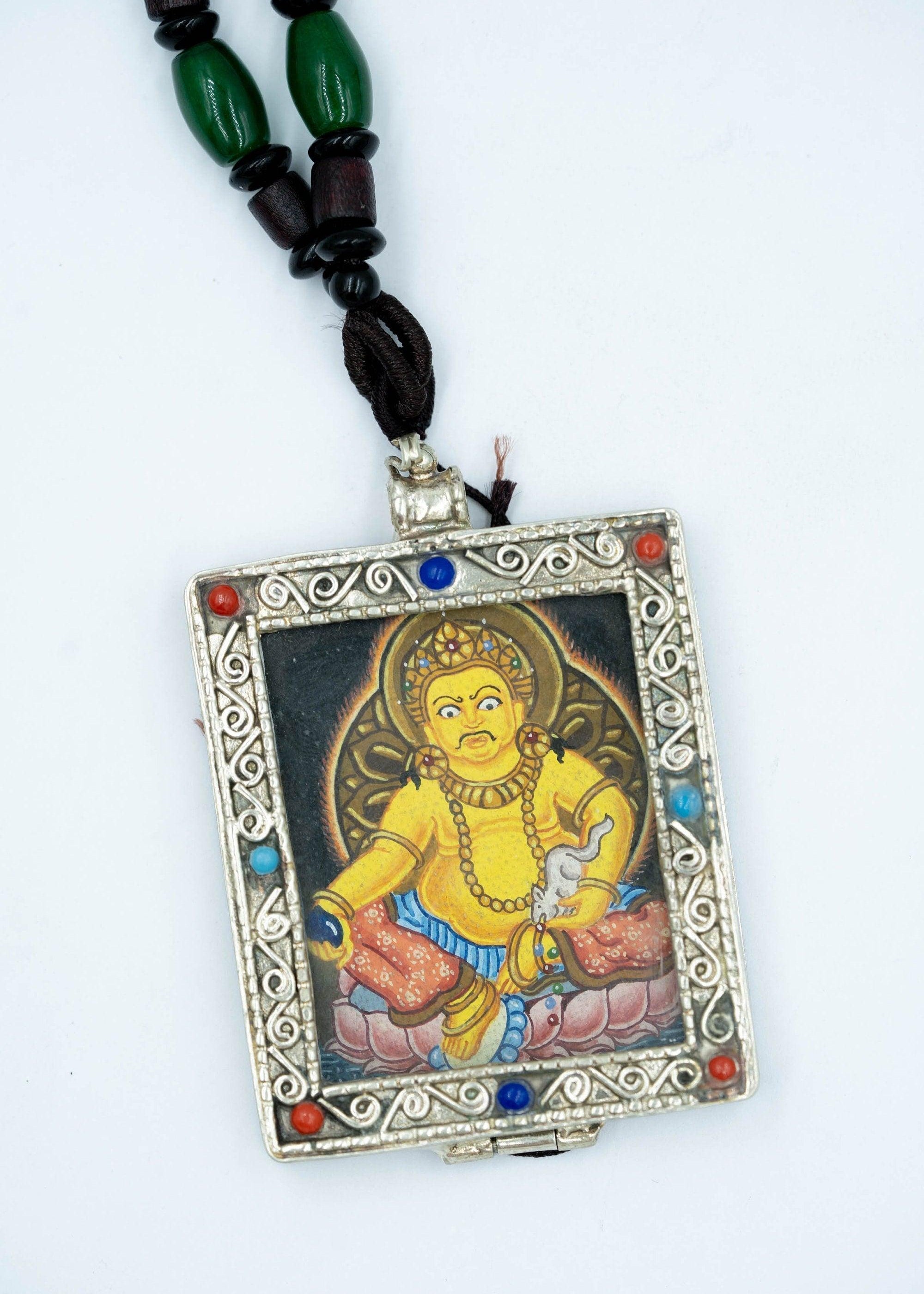 Kubera God of Wealth Ghau Thangka - Himalayas Shop