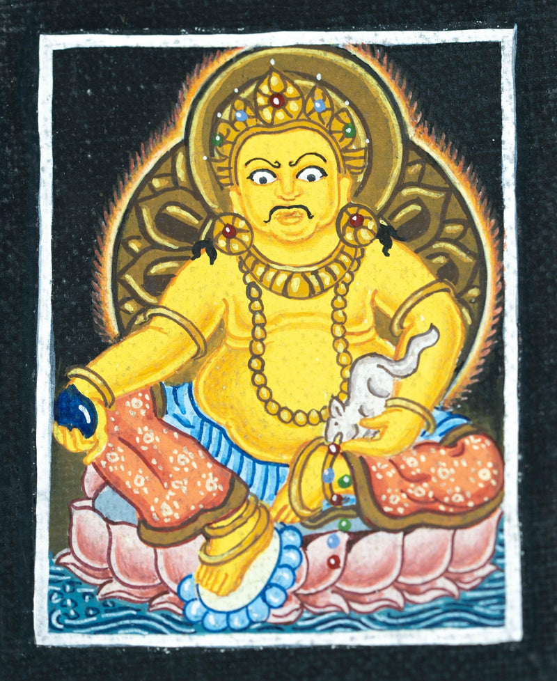 Kubera God of Wealth Ghau Thangka - Himalayas Shop