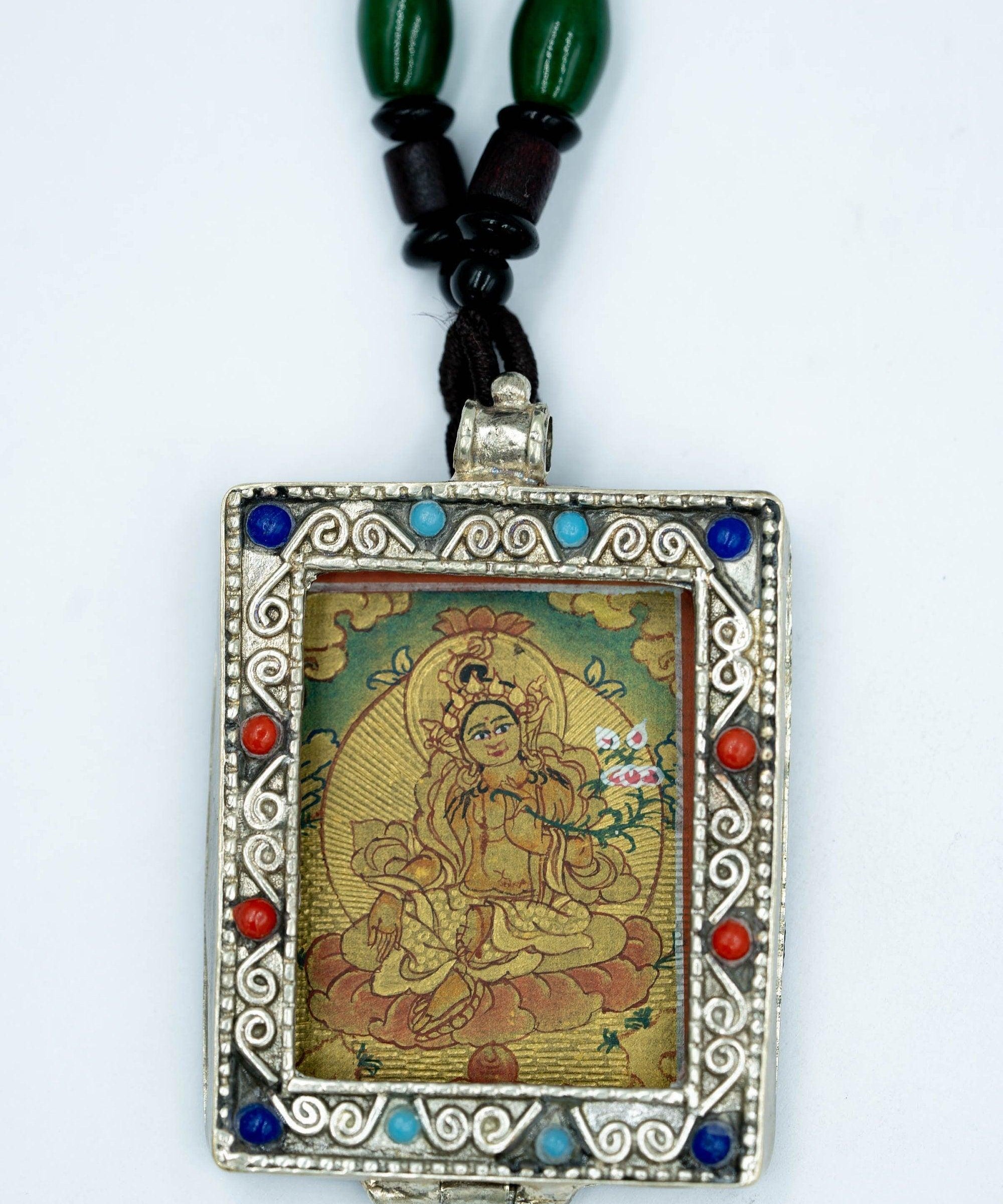 Green Tara ( Deity of Compassion ) Ghau Thangka - Himalayas Shop