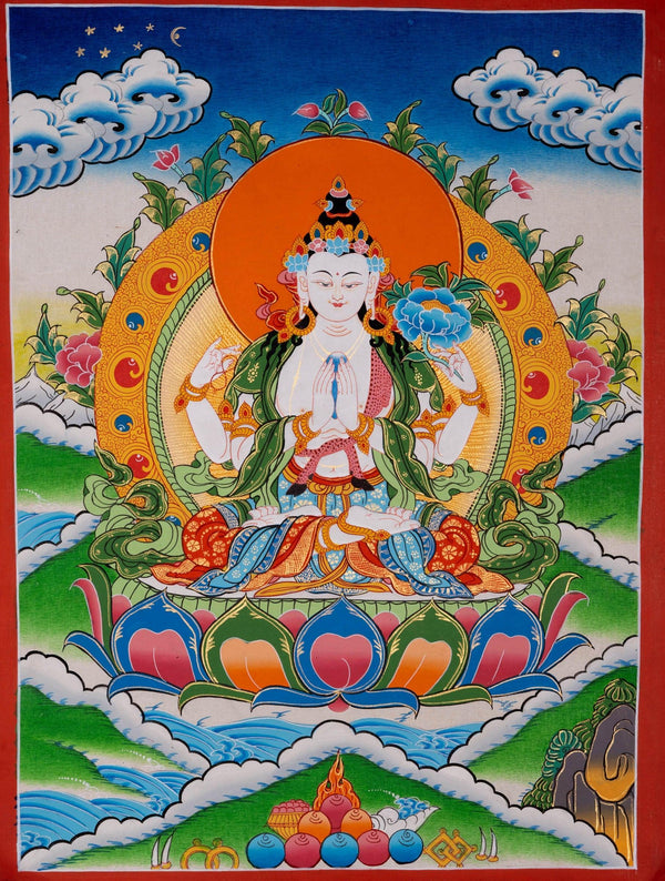 Chengresi Bodhisattva Thangka Painting
