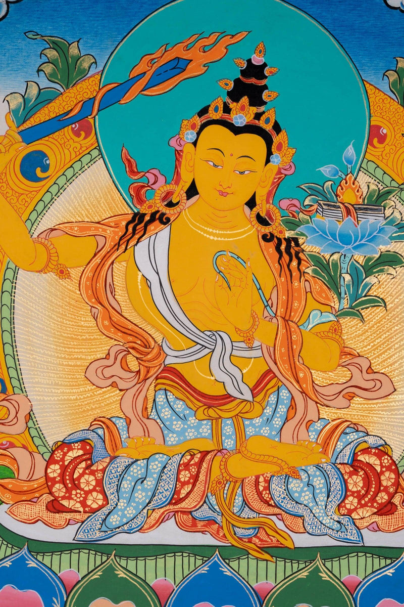 Genuine Art Manjushri Thangka - Himalayas Shop