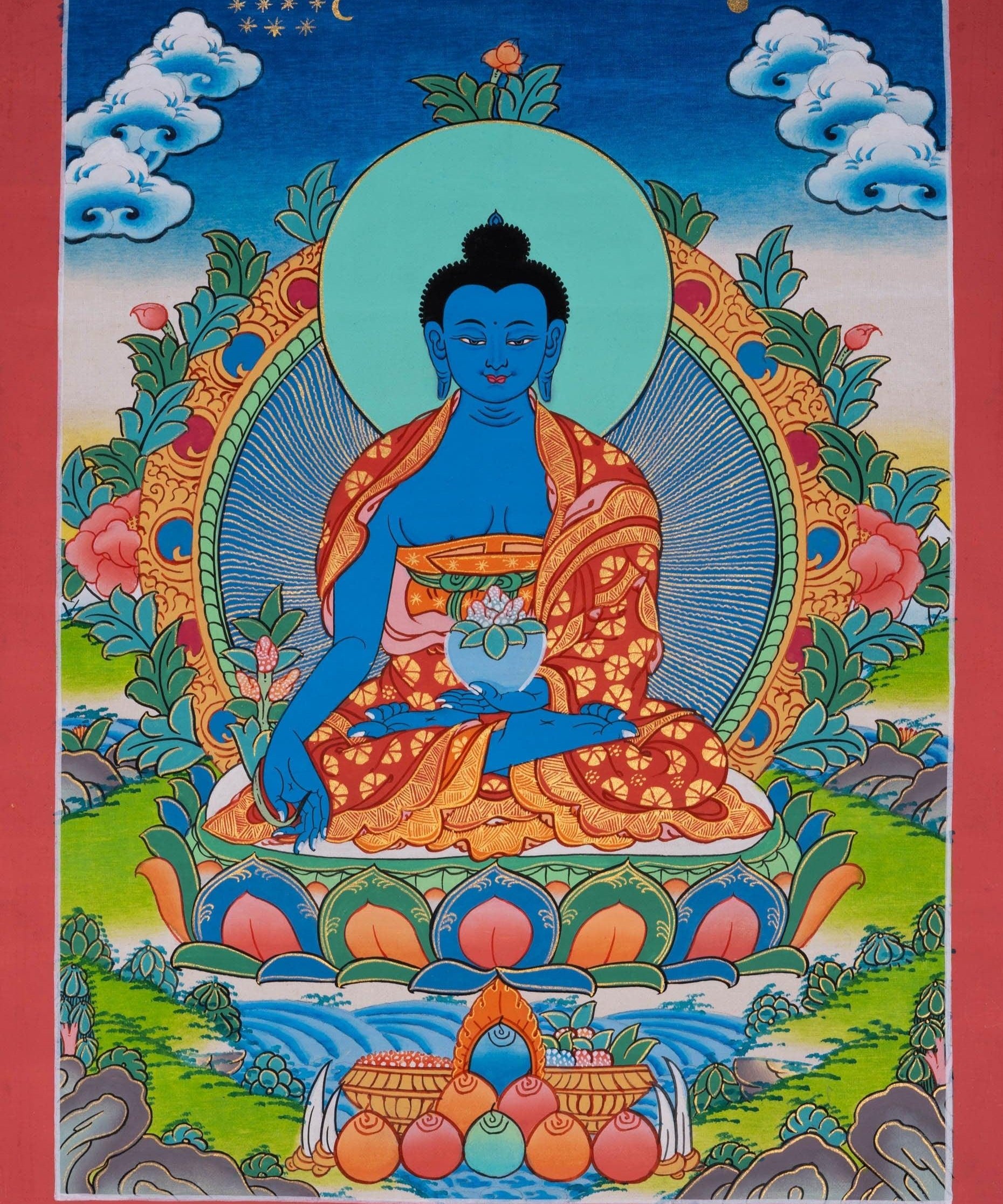 Medicine Buddha Thangka Painting - Himalayas Shop
