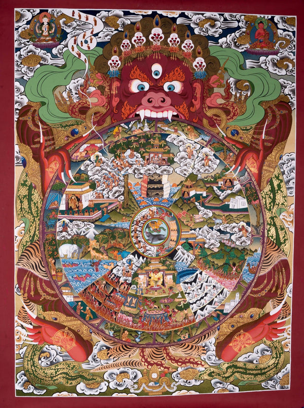 Riduk Wheel of Life Thangka Painting - Himalayas Shop