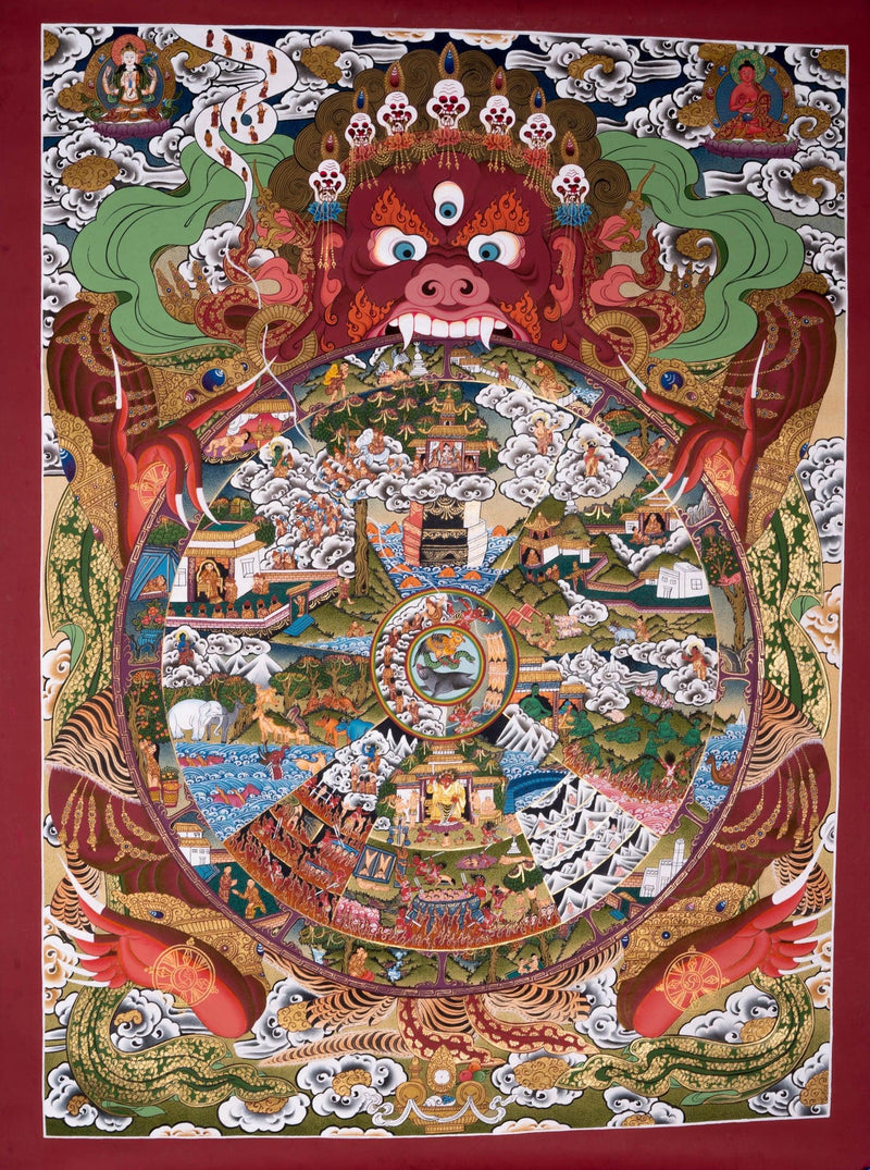 Riduk Wheel of Life Thangka Painting - Himalayas Shop