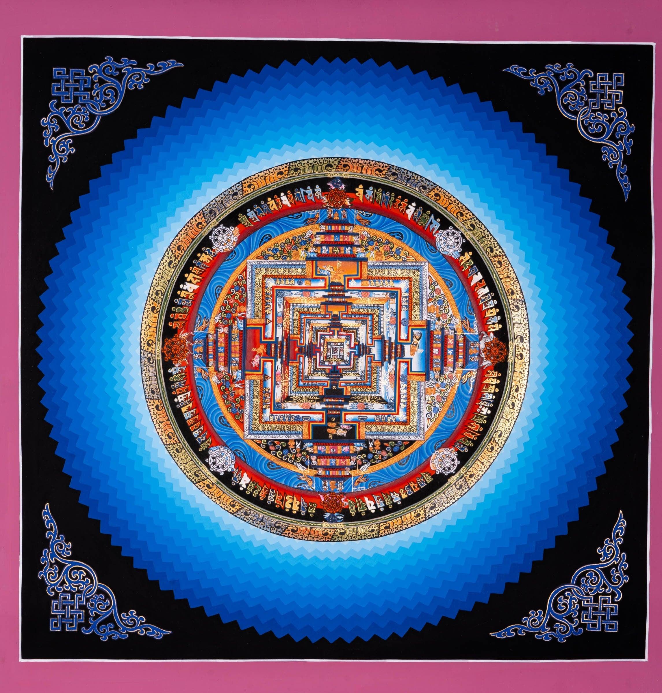 Lotus Kalachakra Mandala Thangka Painting - Himalayas Shop